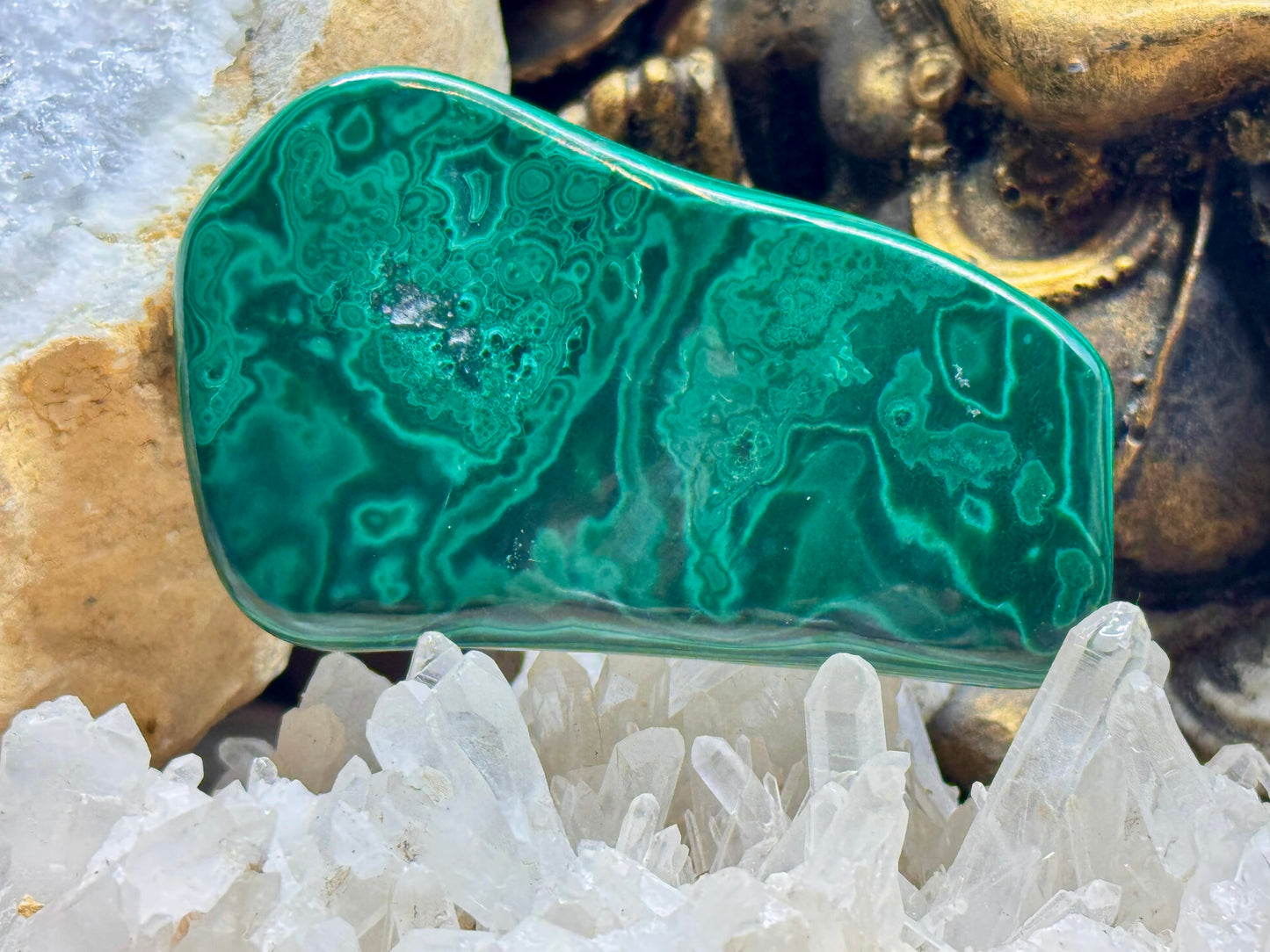 Plaque polie de malachite