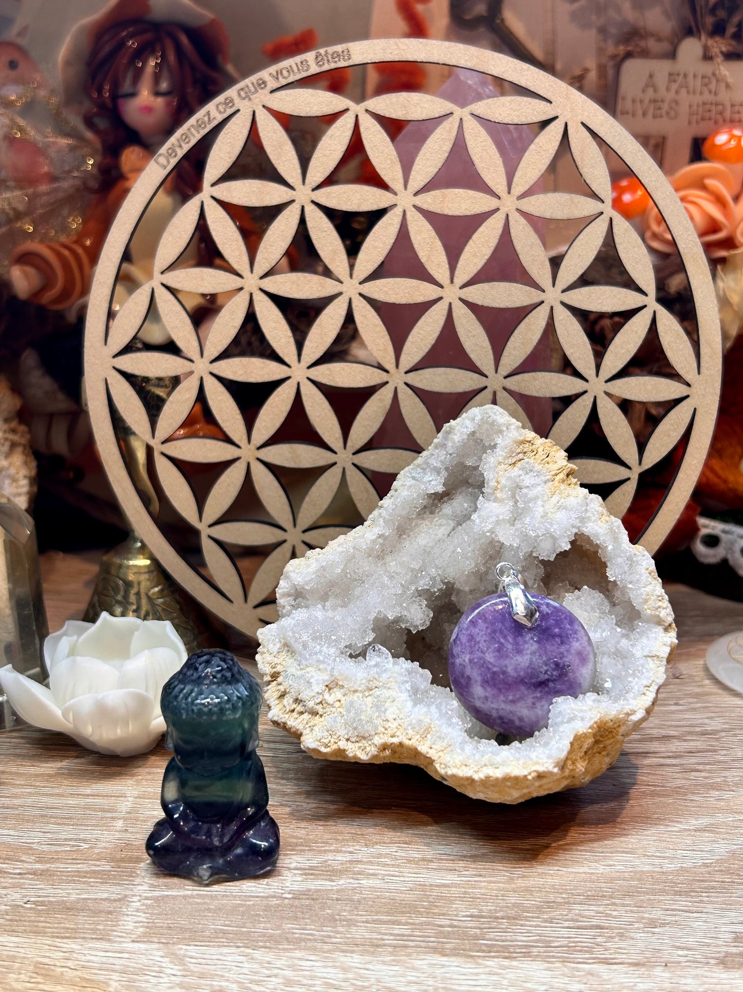 Pendentif de lépidolite