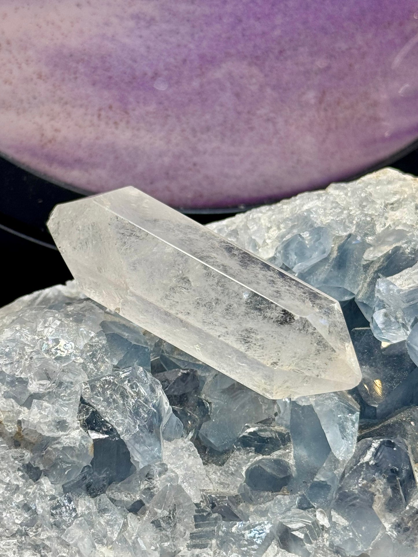 Pointe biterminée de Quartz Cristal - pointes émoussées