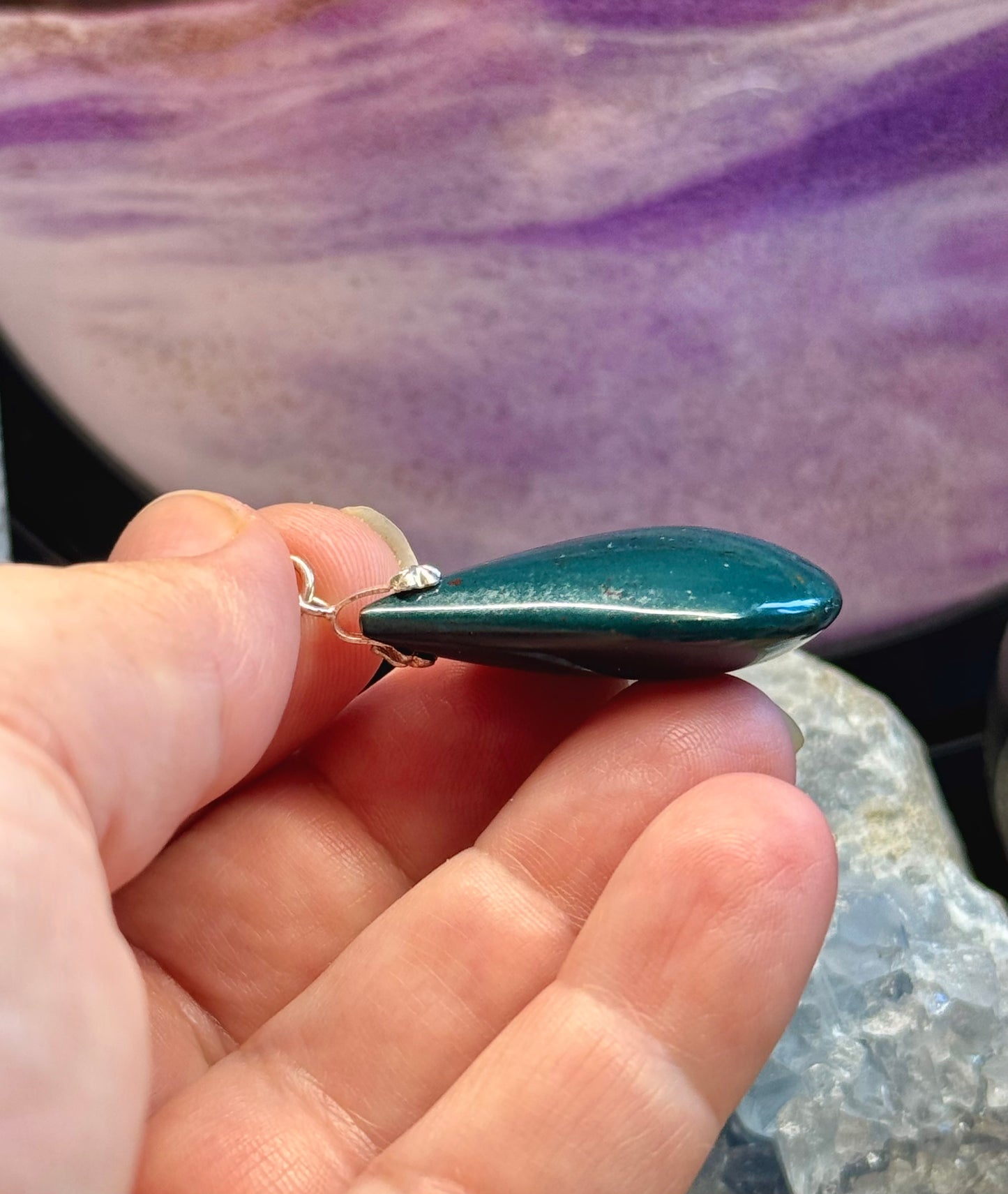 Pendentif de Jaspe Héliotrope