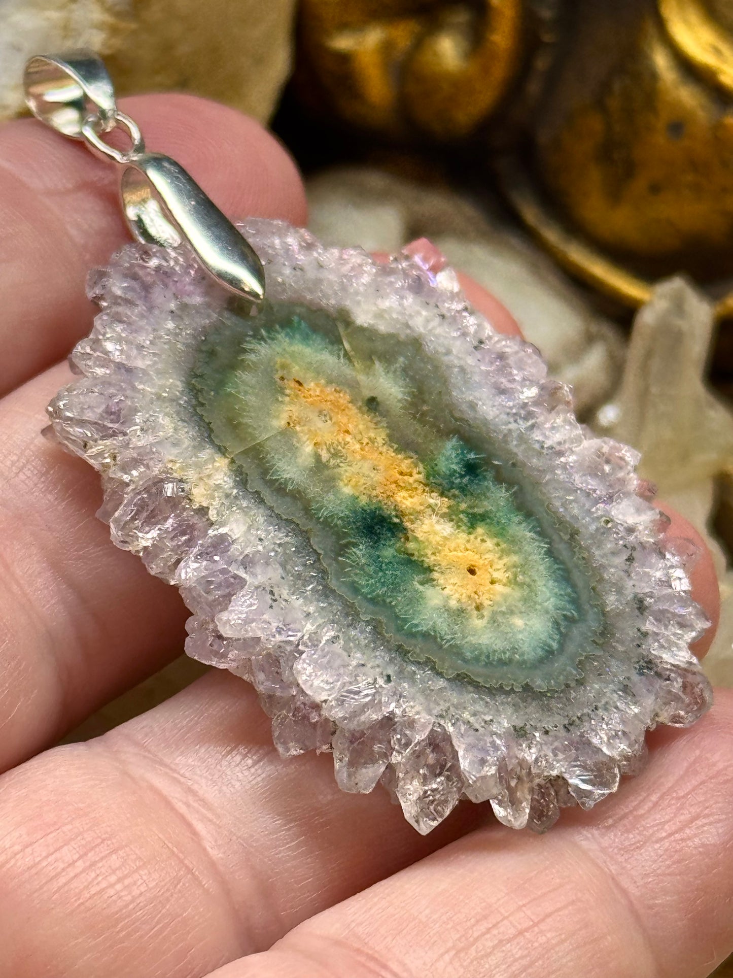 Pendentif tranche d’améthyste