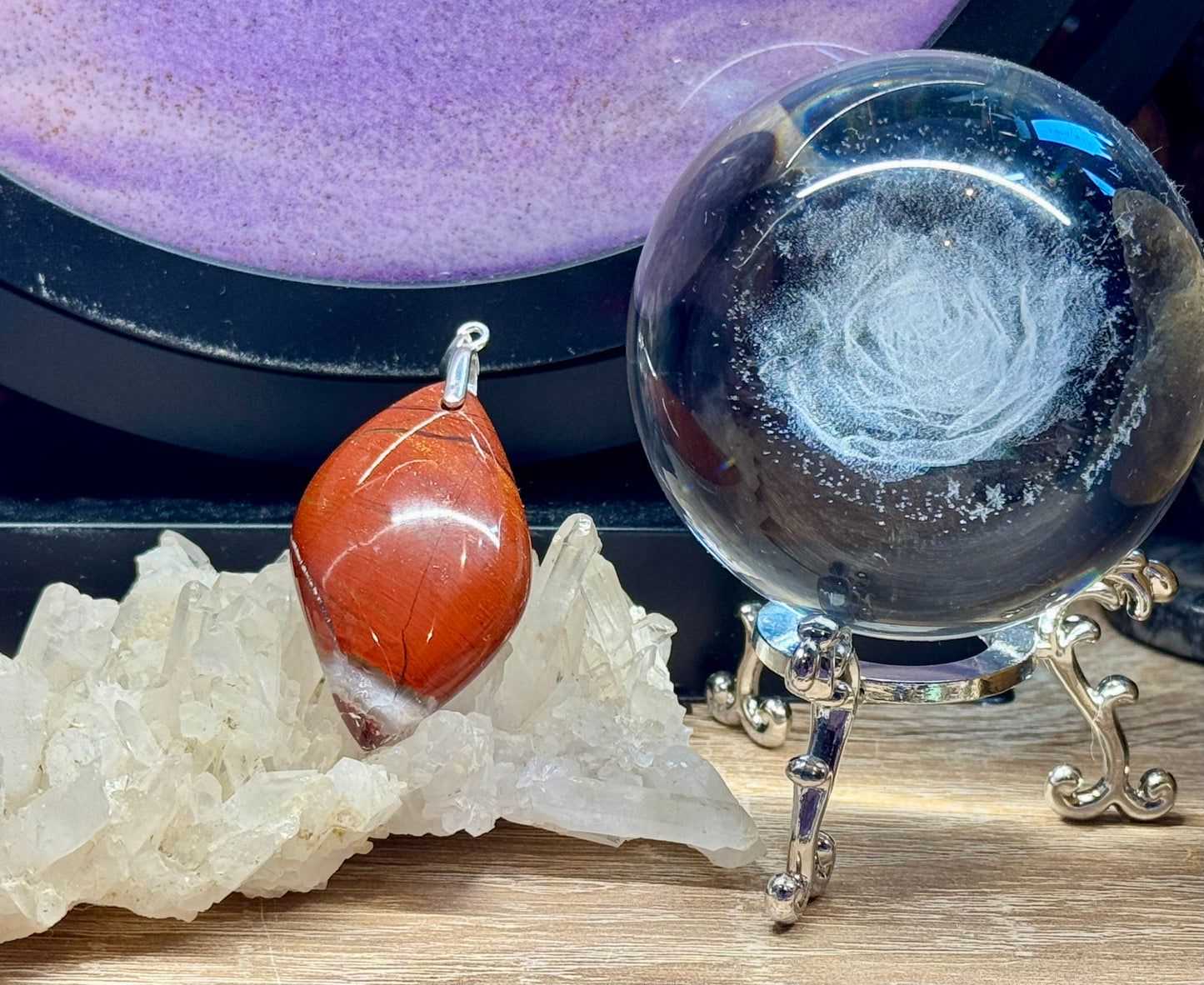 Pendentif de jaspe rouge