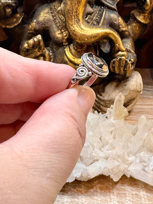 Bague Quartz fumé T55
