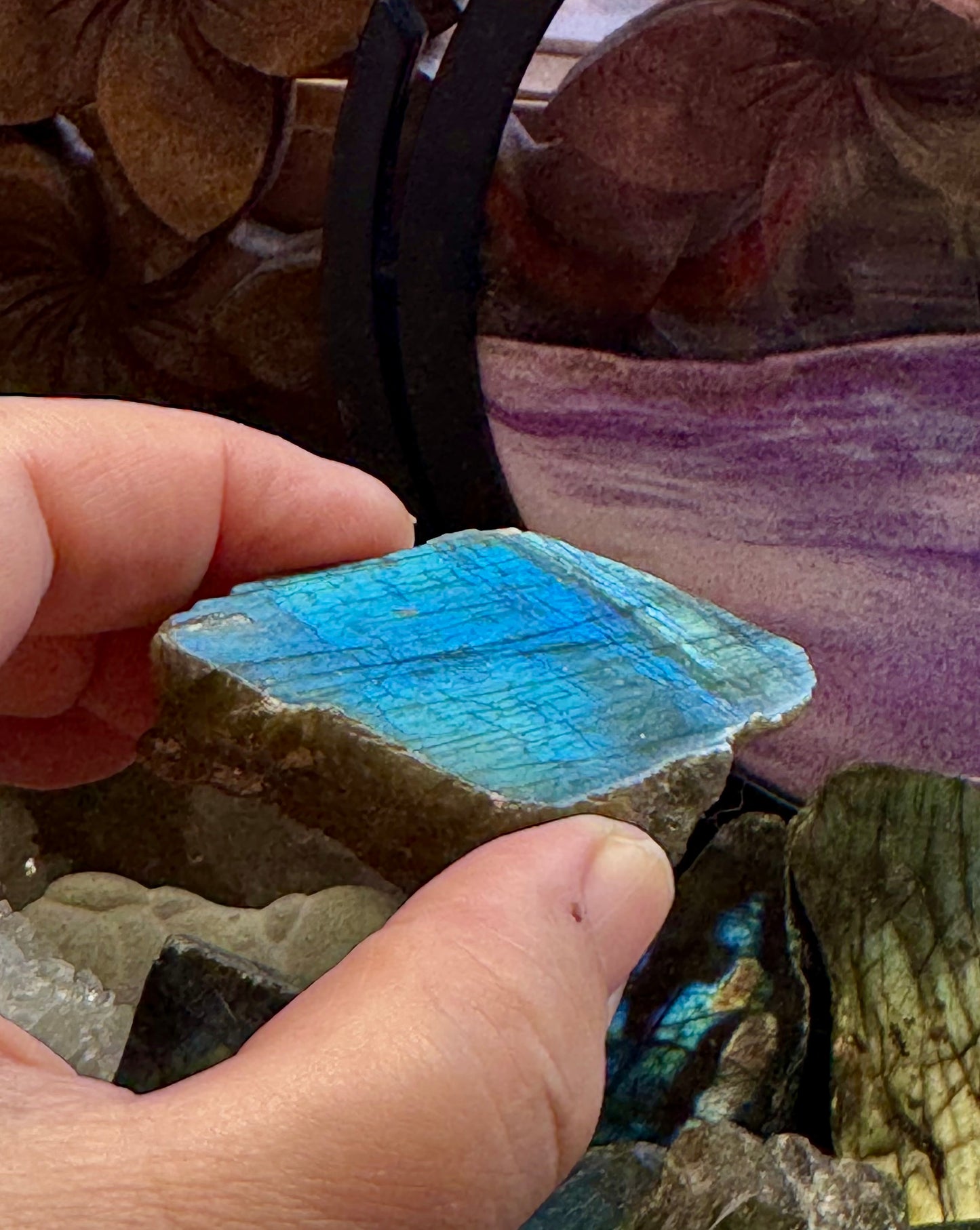 Labradorite une face polie