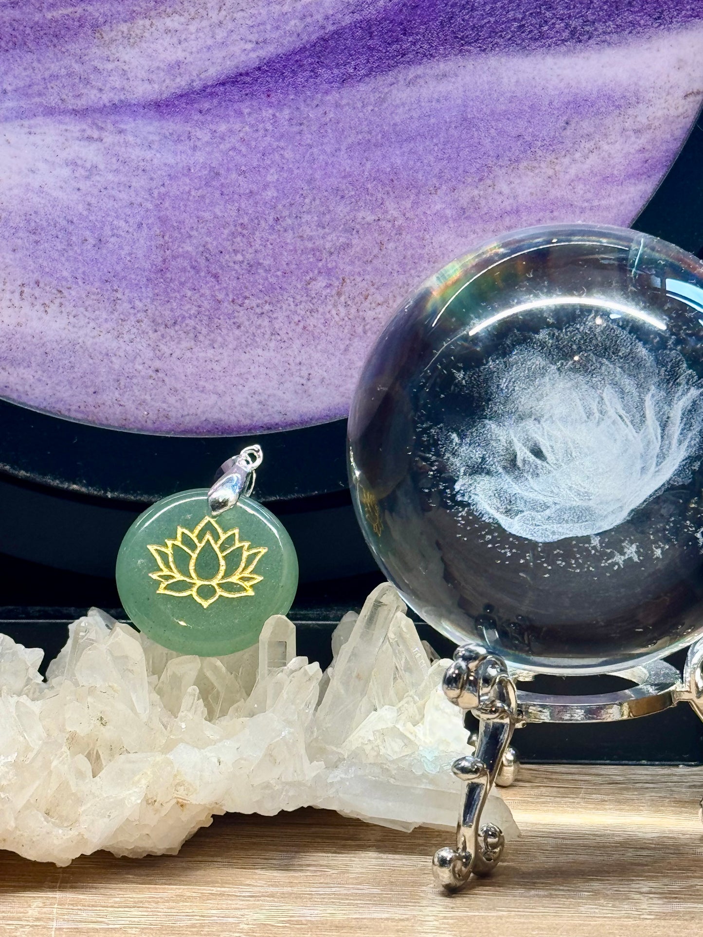 Pendentif en Aventurine verte 1 - Lotus