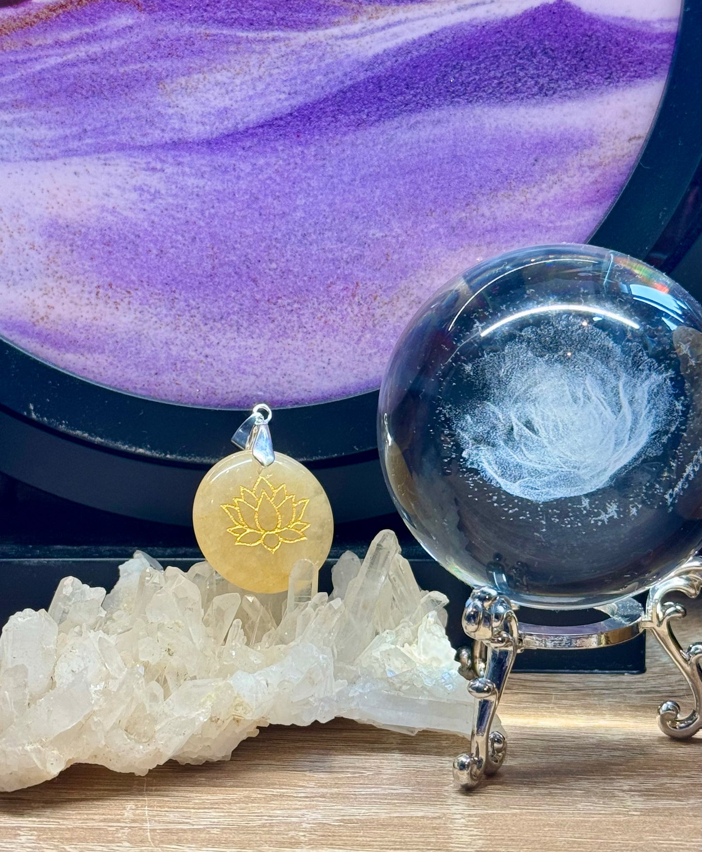 Pendentif d’Aventurine Jaune - Lotus 1