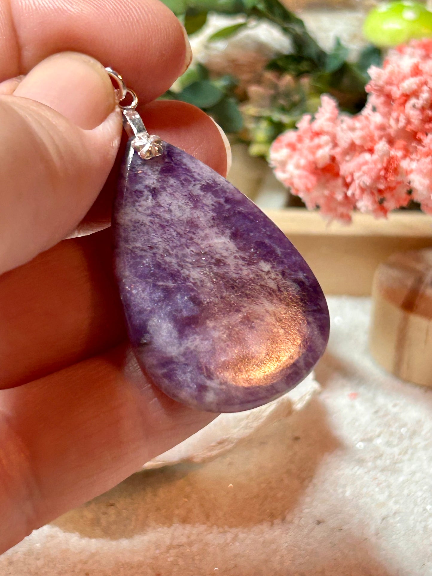 Pendentif de lépidolite
