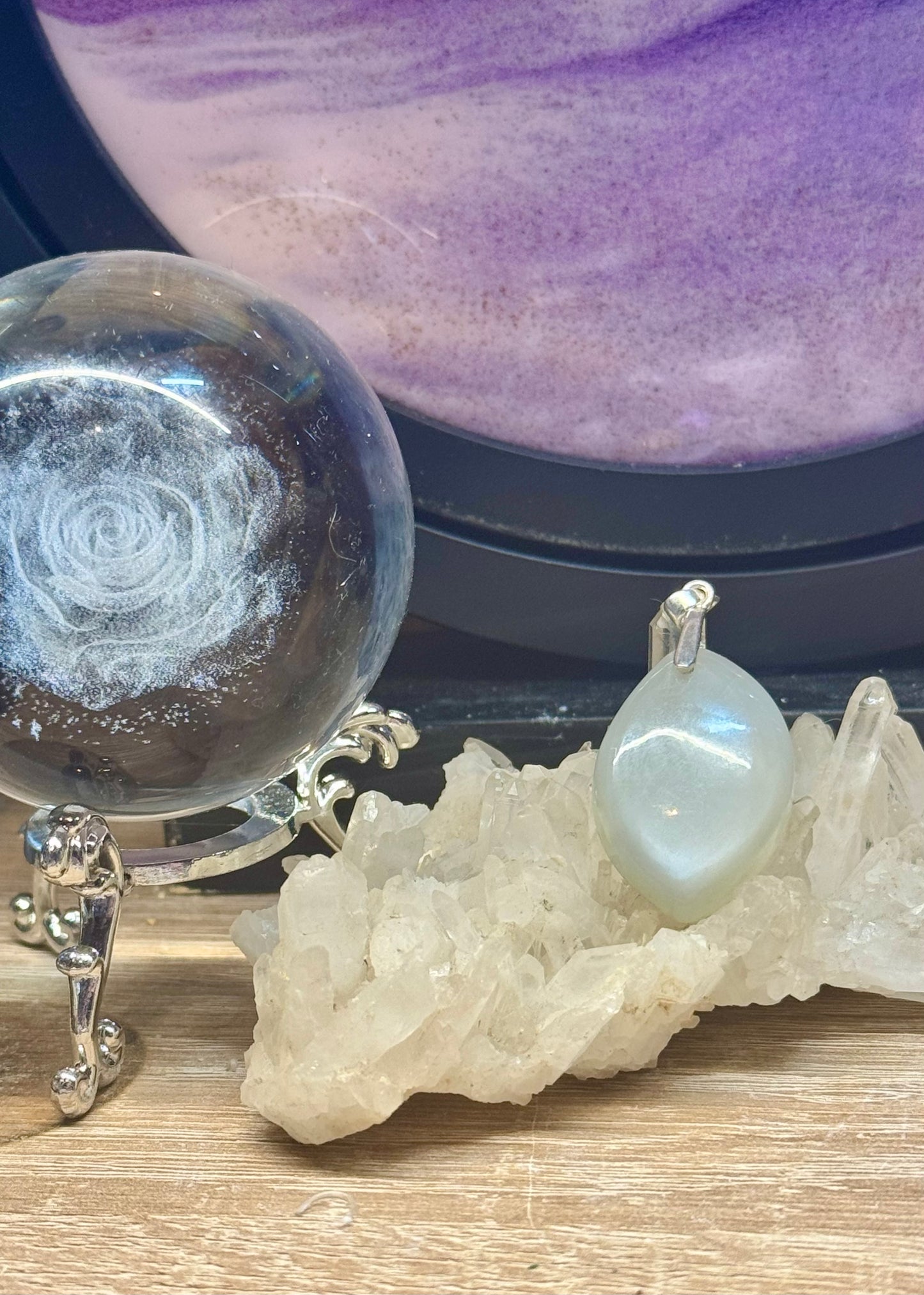Pendentif de Pierre de lune nacrée