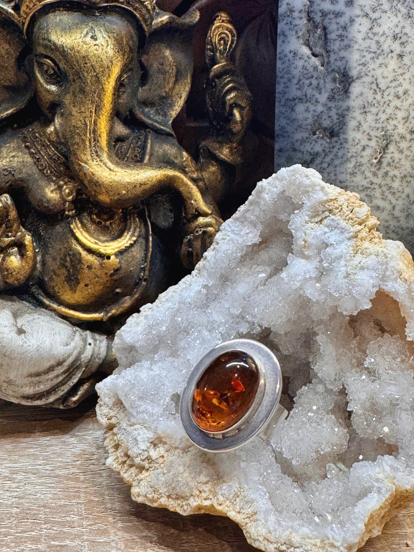 Bague ambre T55