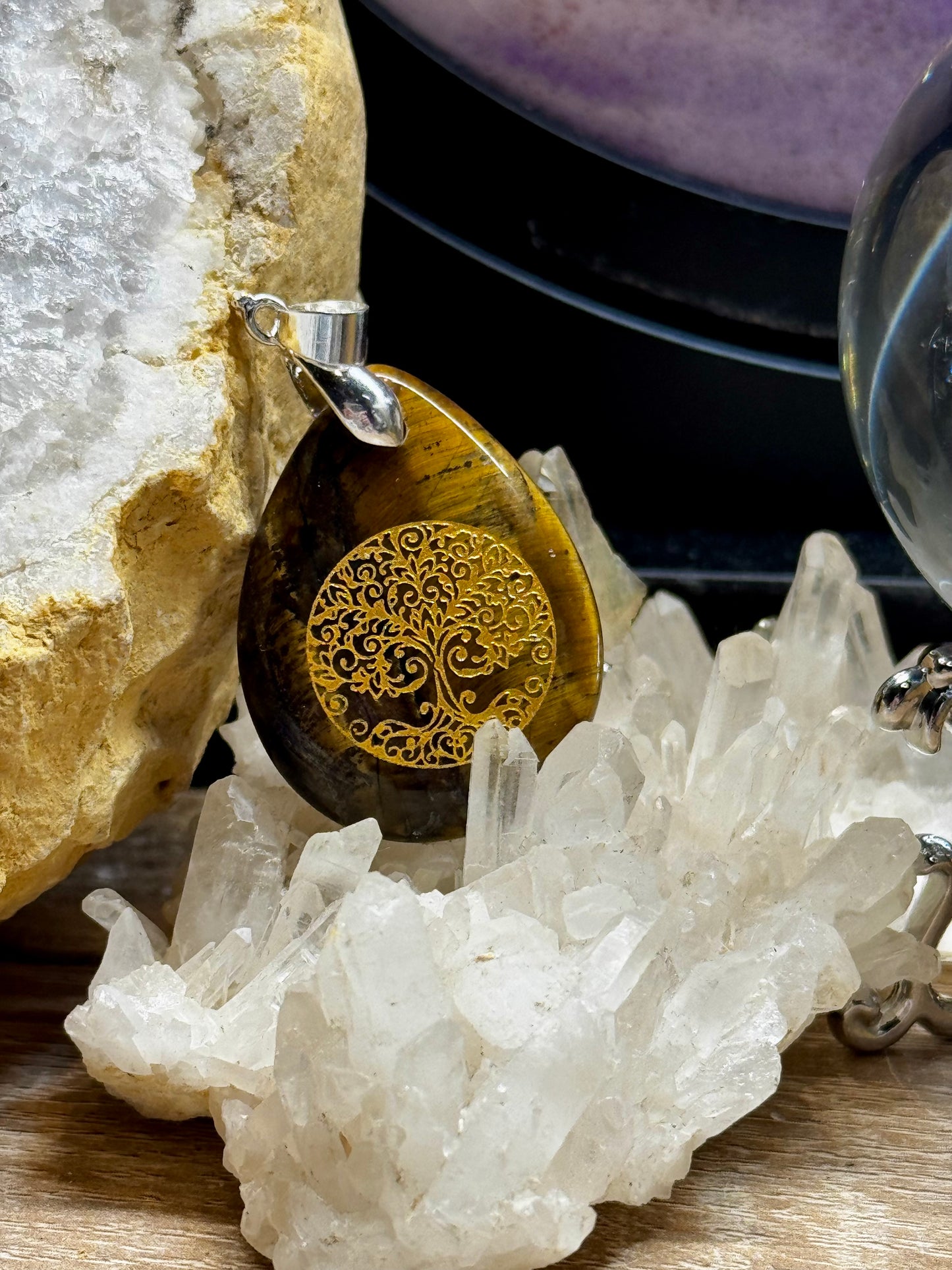 Pendentif goutte Œil de tigre