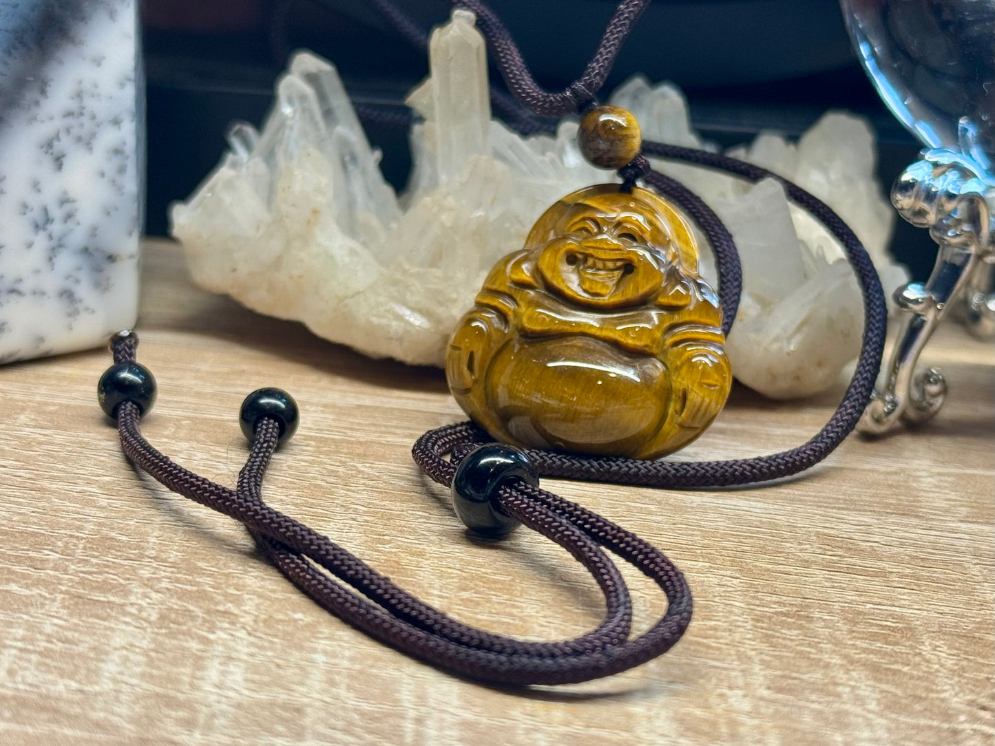 Bouddha Rieur en Oeil de Tigre