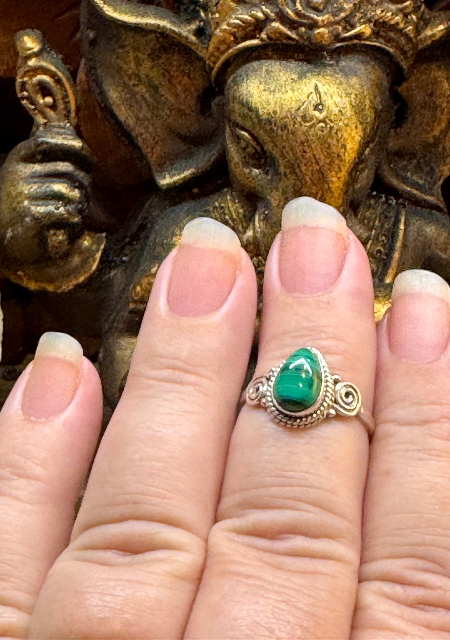 Bague malachite T54