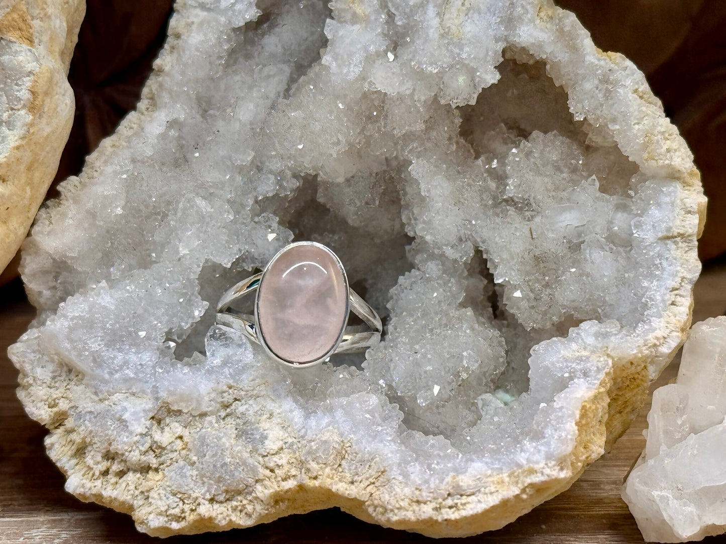 Bague en argent 925 Quartz Rose