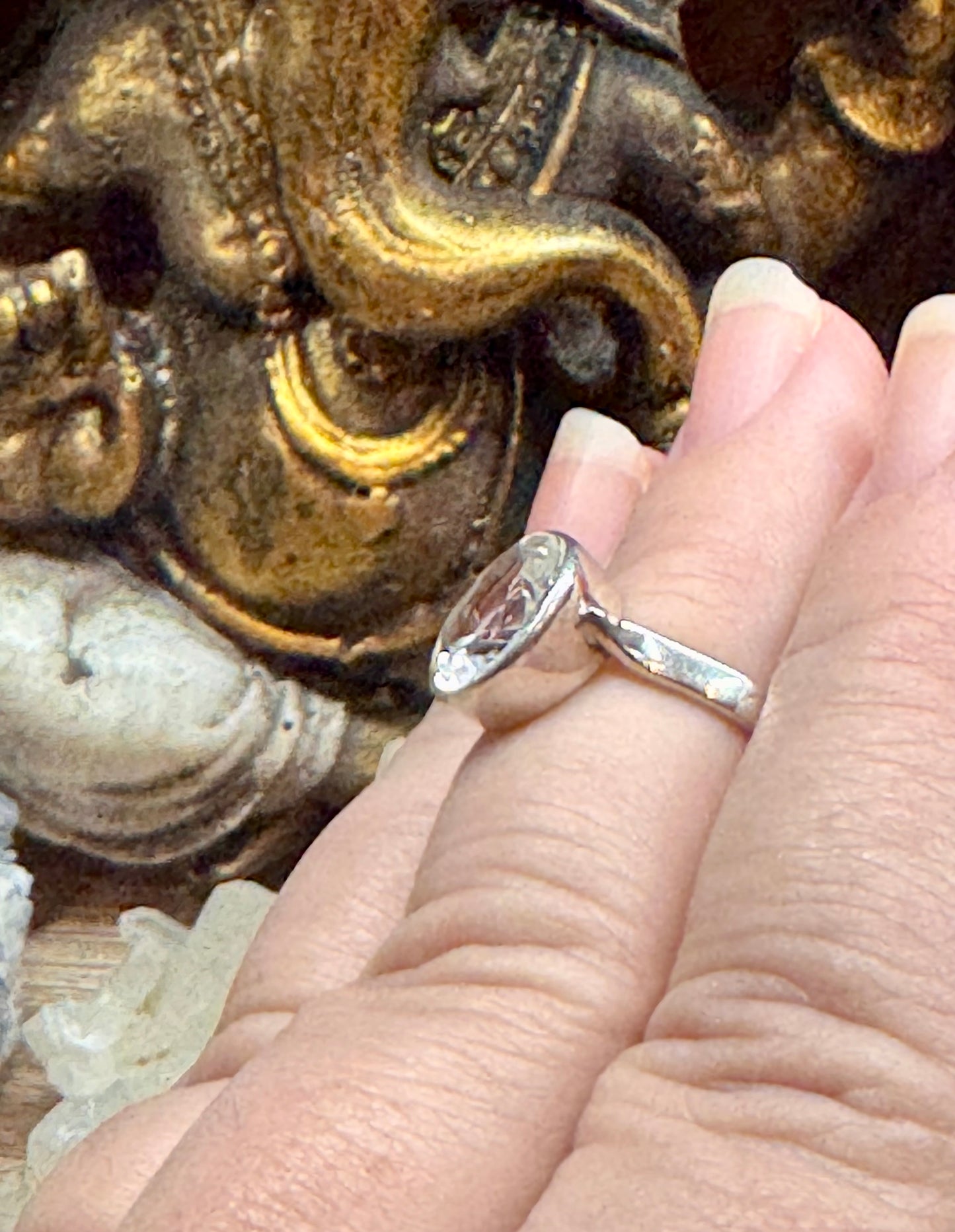 Bague en Quartz Blanc