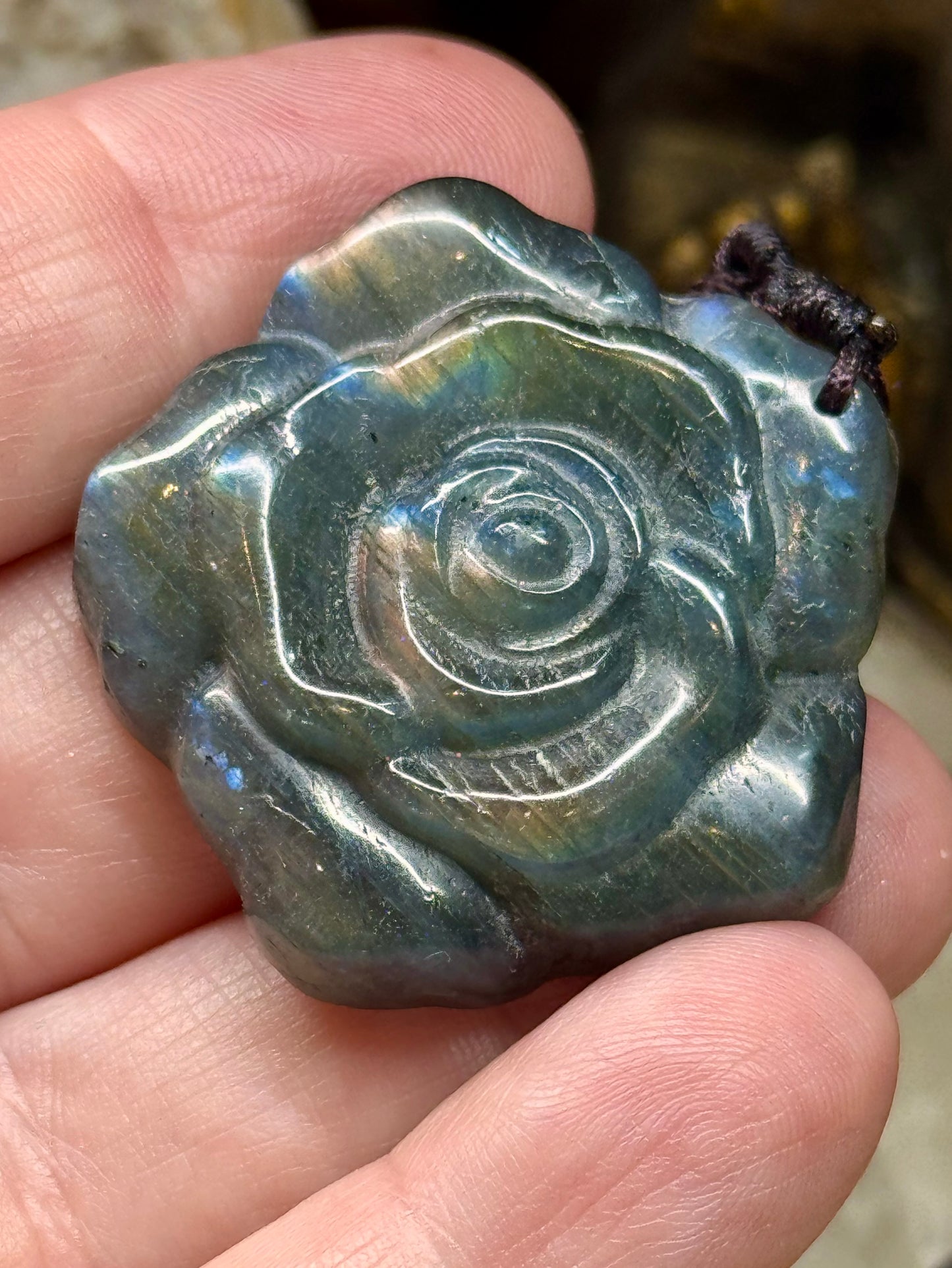 Pendentif rose en Labradorite - 2