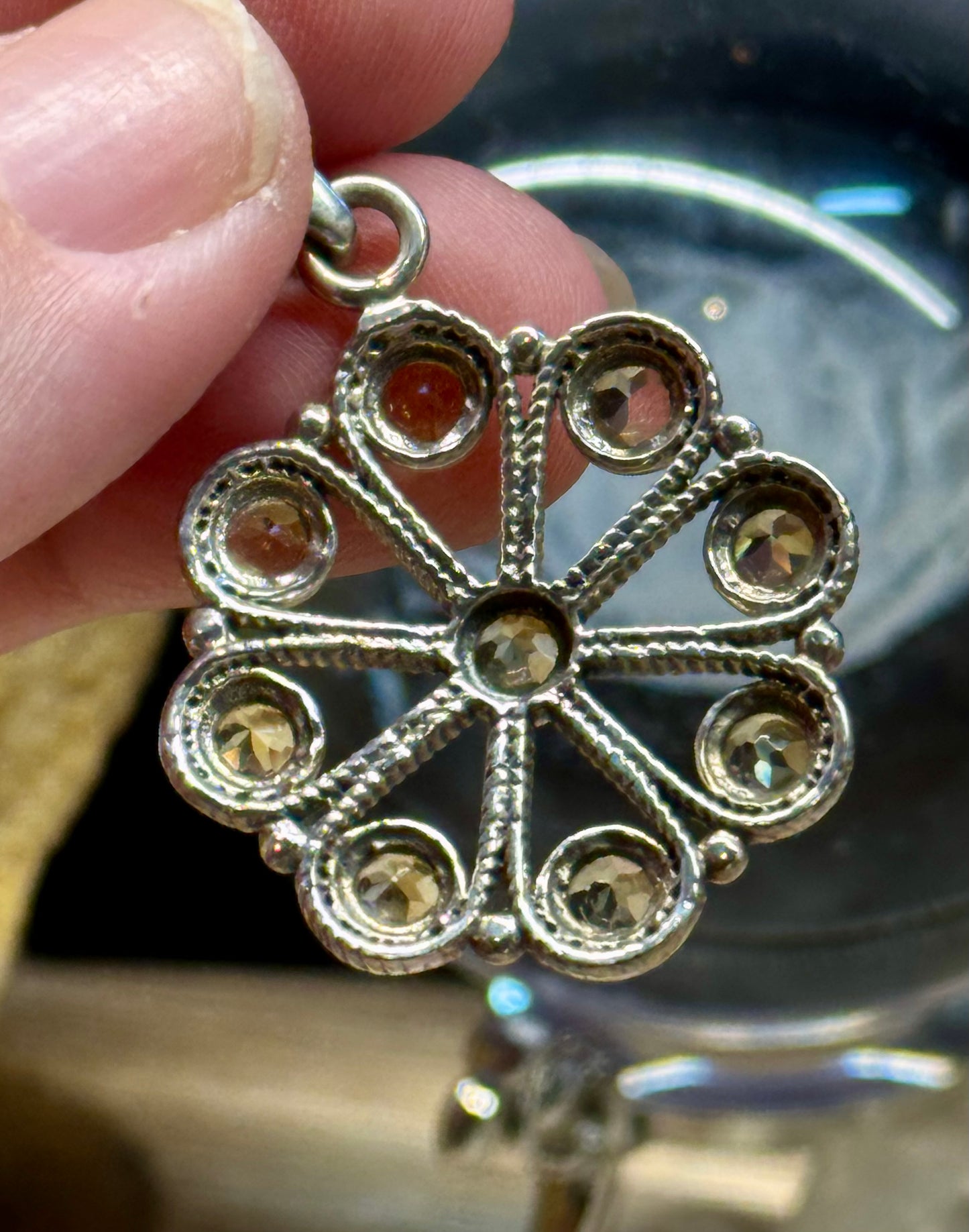 Pendentif en argent et citrine