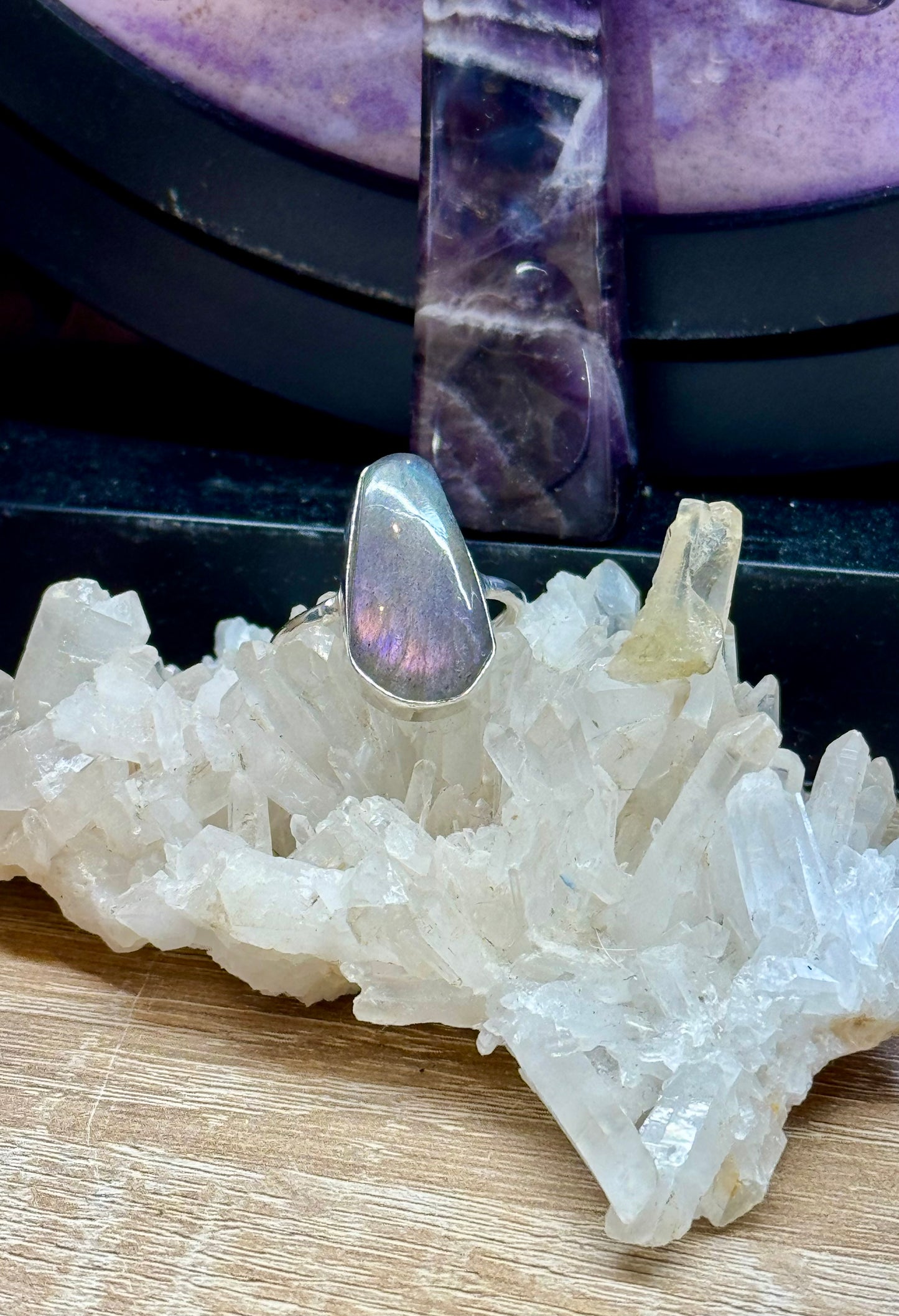 Bague Labradorite T52