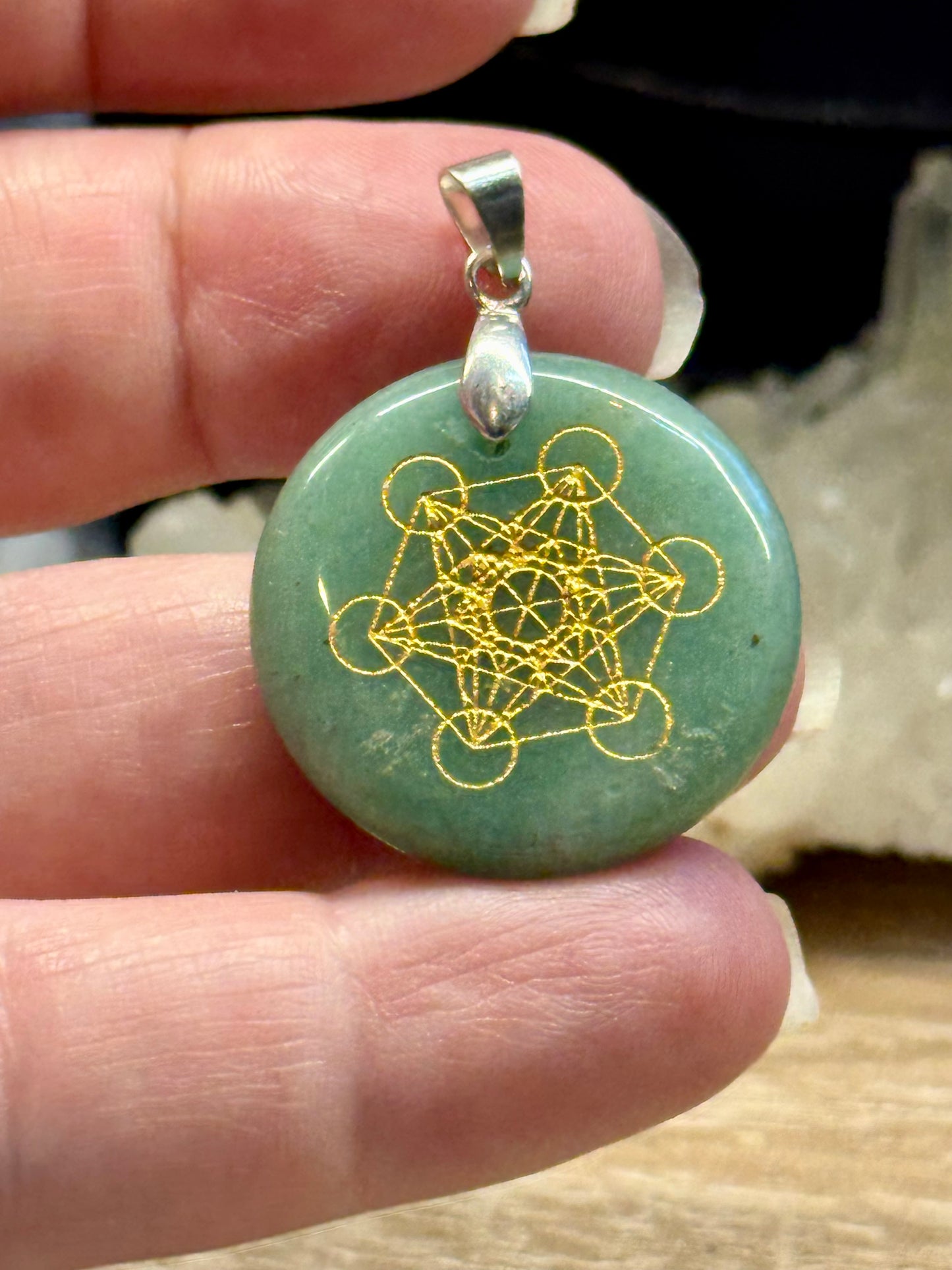 Pendentif en Aventurine verte - Métatron