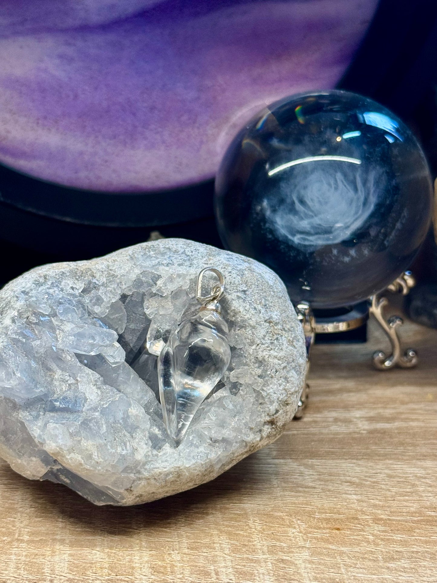 Pendentif Conque en Cristal de roche