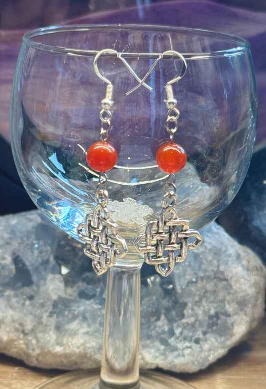 Boucles d’oreilles pendantes Cornaline