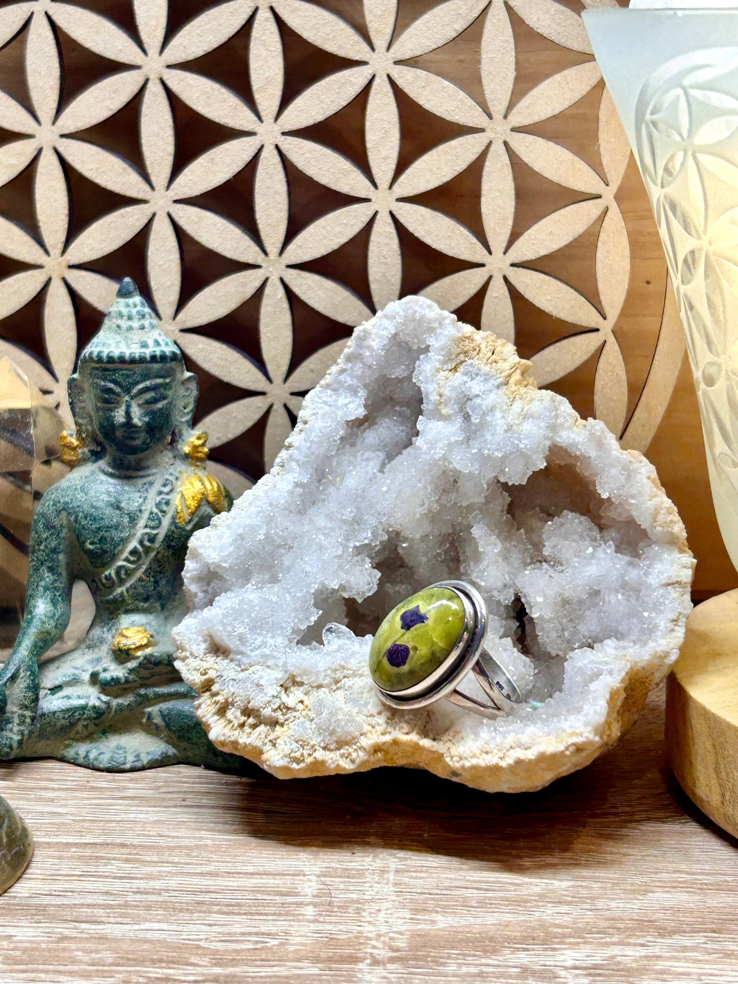 Bague en argent et atlantisite
