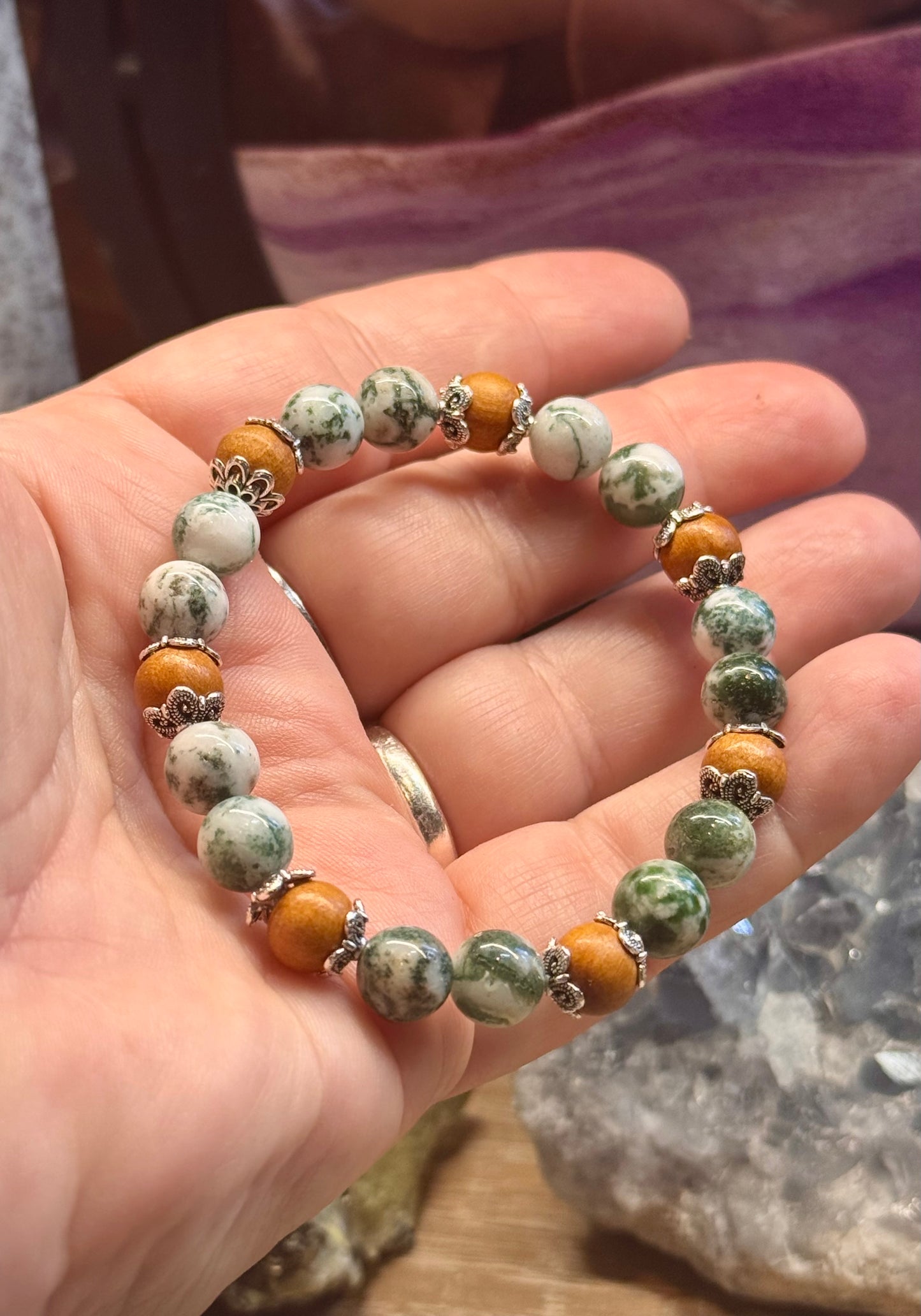 Bracelet de lithothérapie "Retrouver calme et Apaisement"
