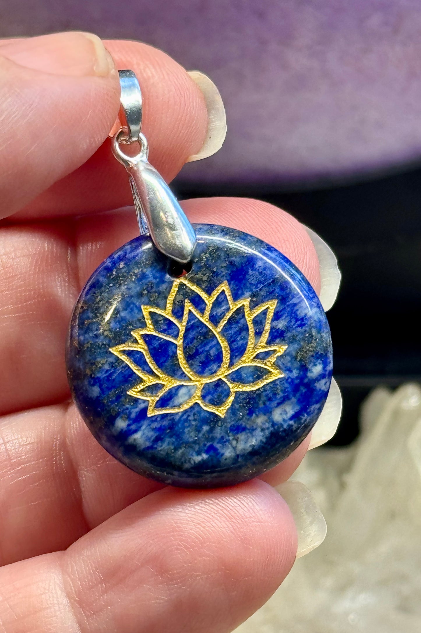 Pendentif de Lapis Lazuli - Lotus