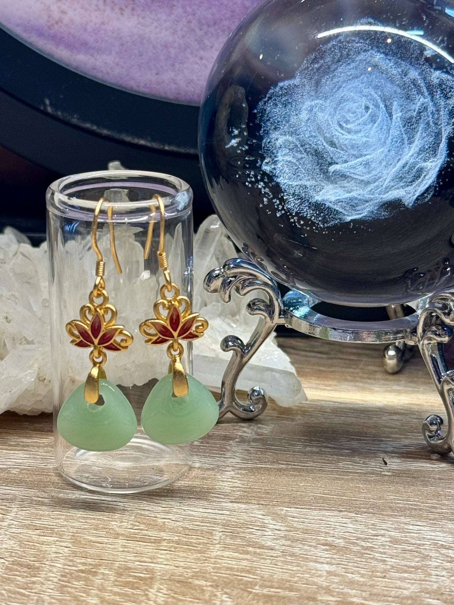 Boucles d’oreilles goutte de Jade