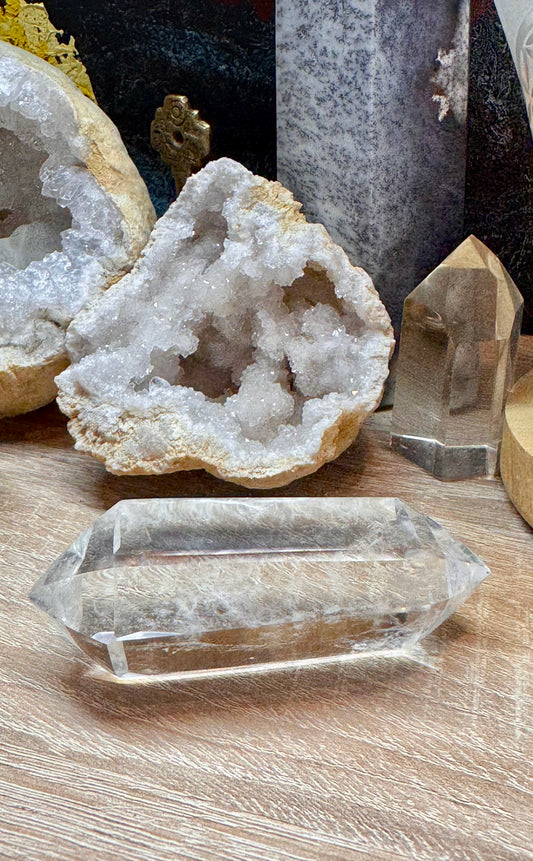 Pointe biterminée de quartz cristal