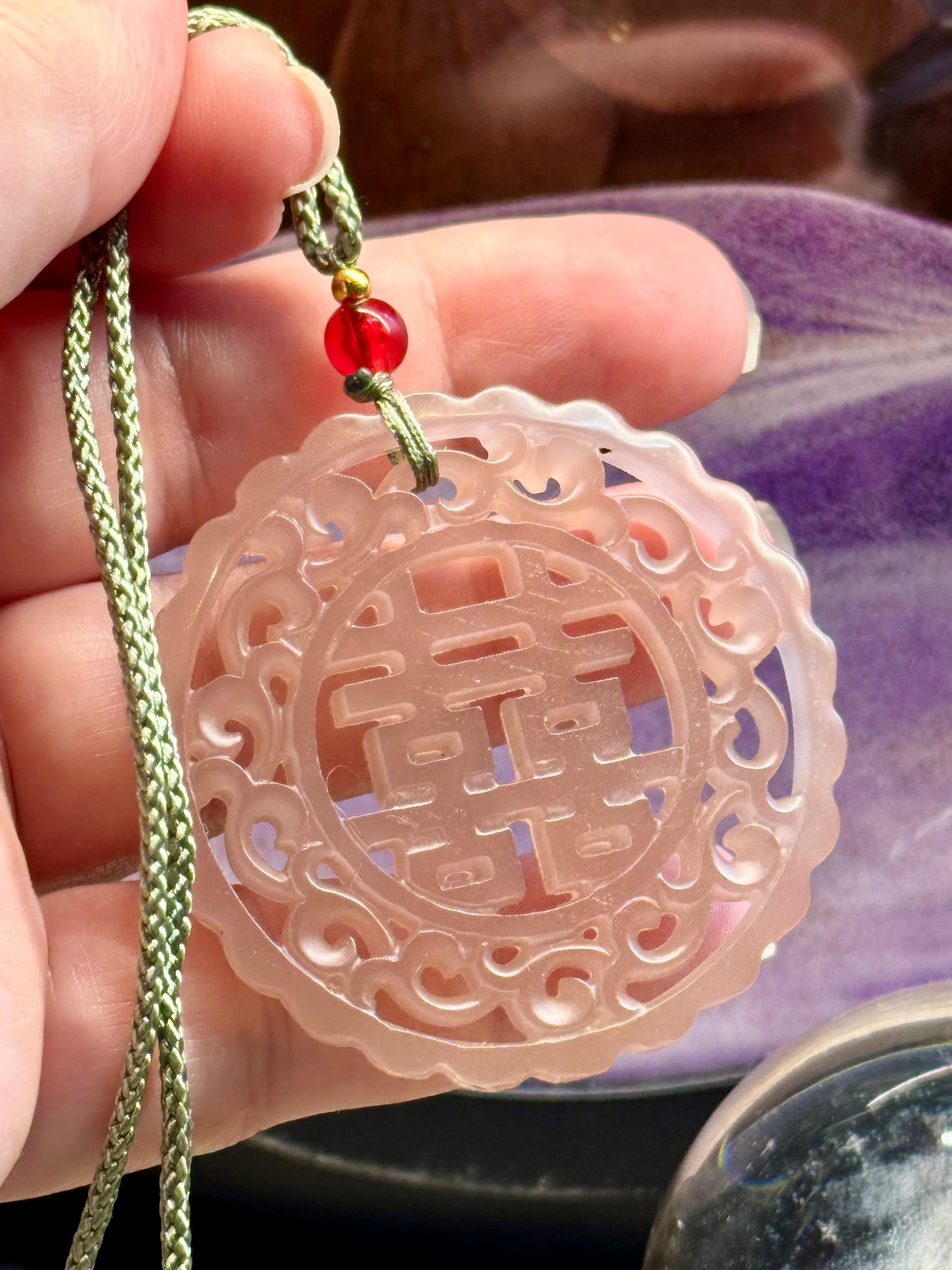 Pendentif en Quartz Rose