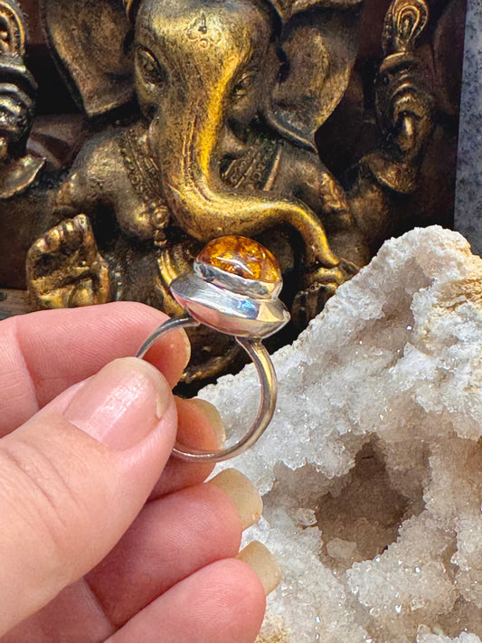 Bague ambre T56