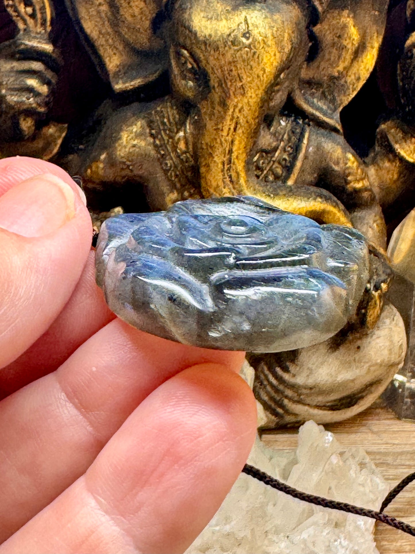 Pendentif rose en Labradorite