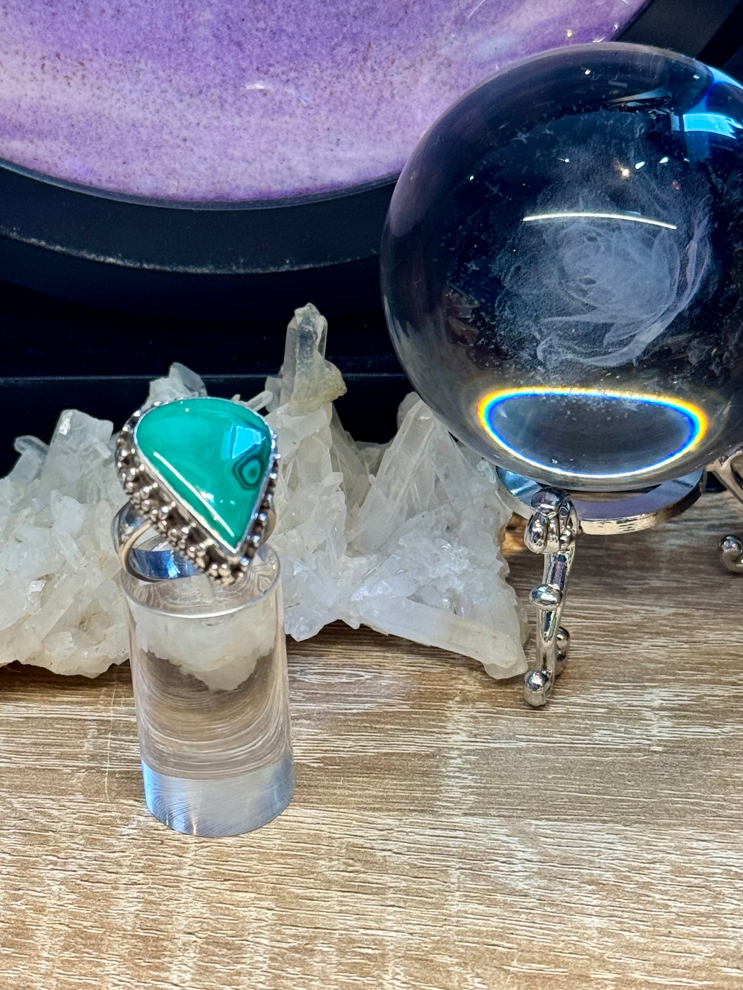 Bague Malachite T52