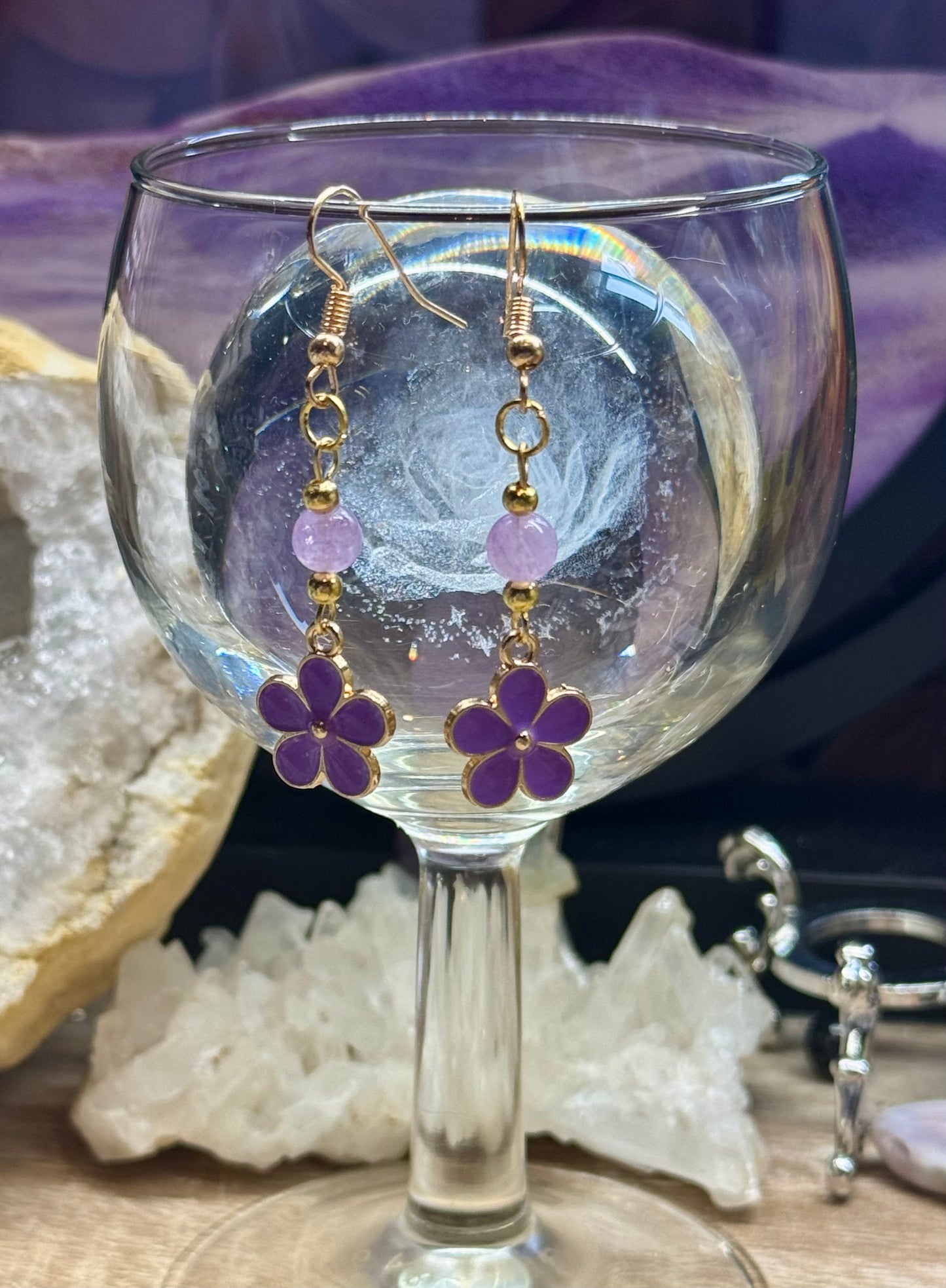 Boucles d’oreilles en argent et Améthyste Lilas