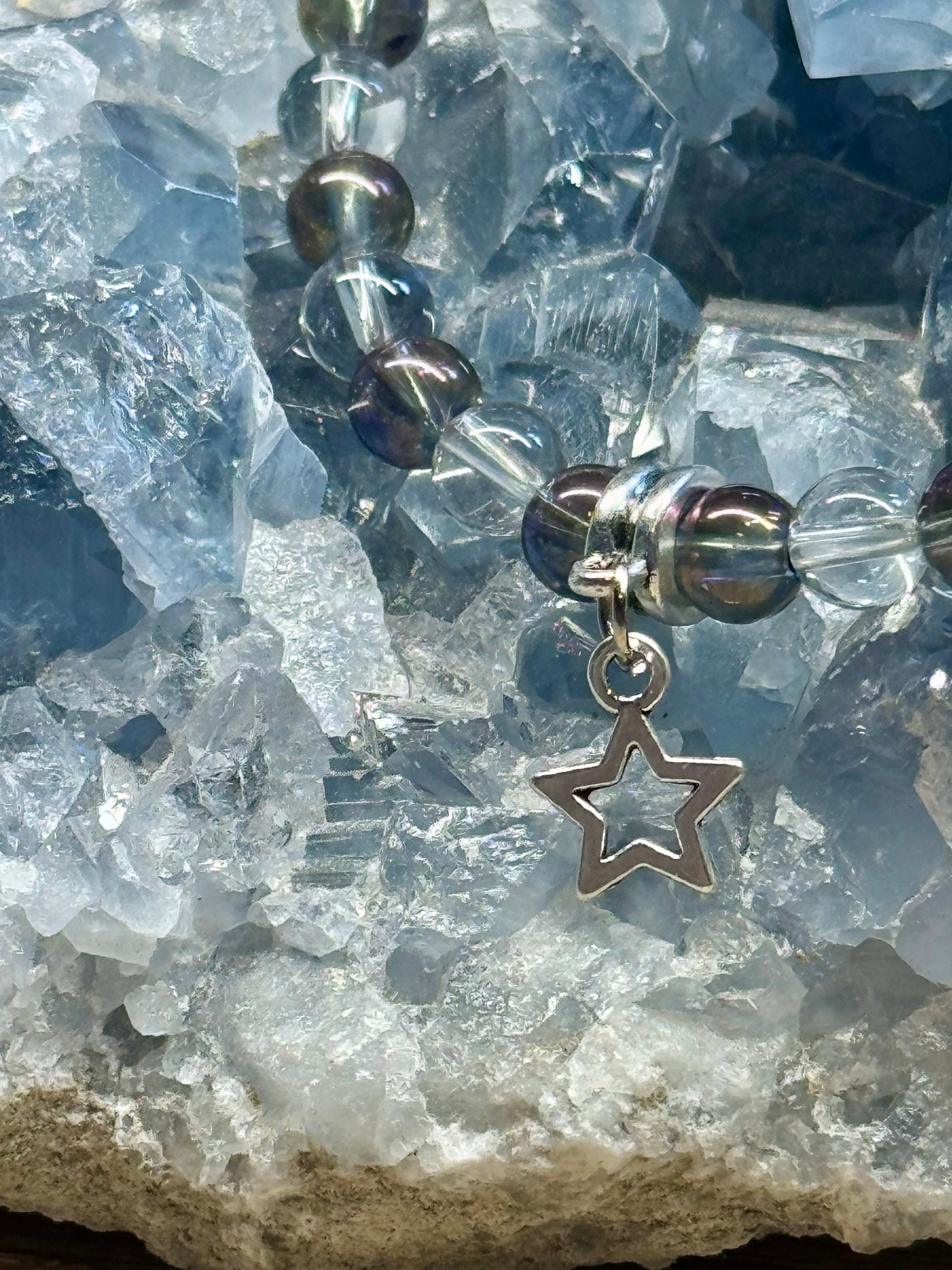Bracelet d’Aqua Aura et Cristal de roche