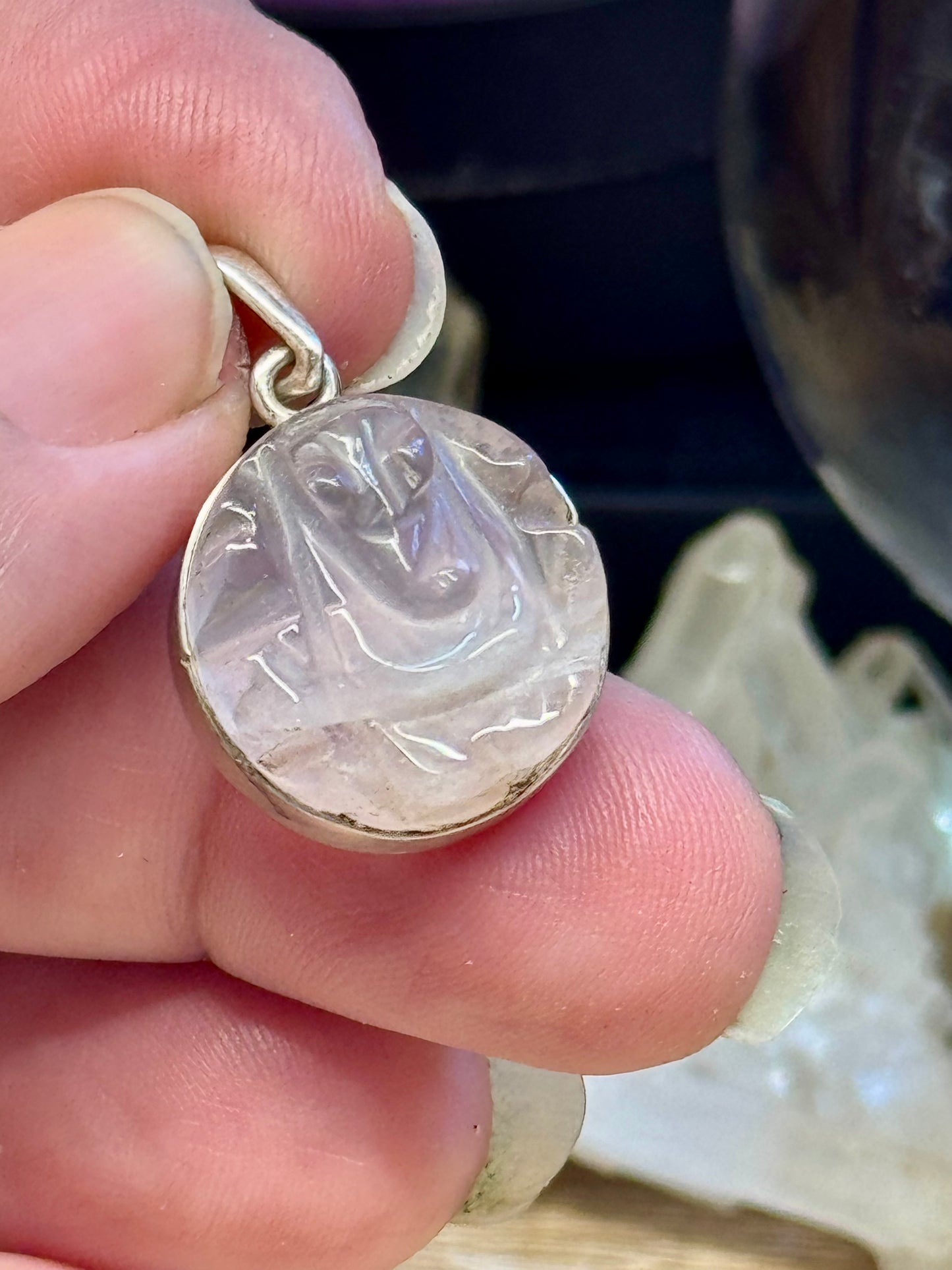 Pendentif en Quartz Rose artisanal