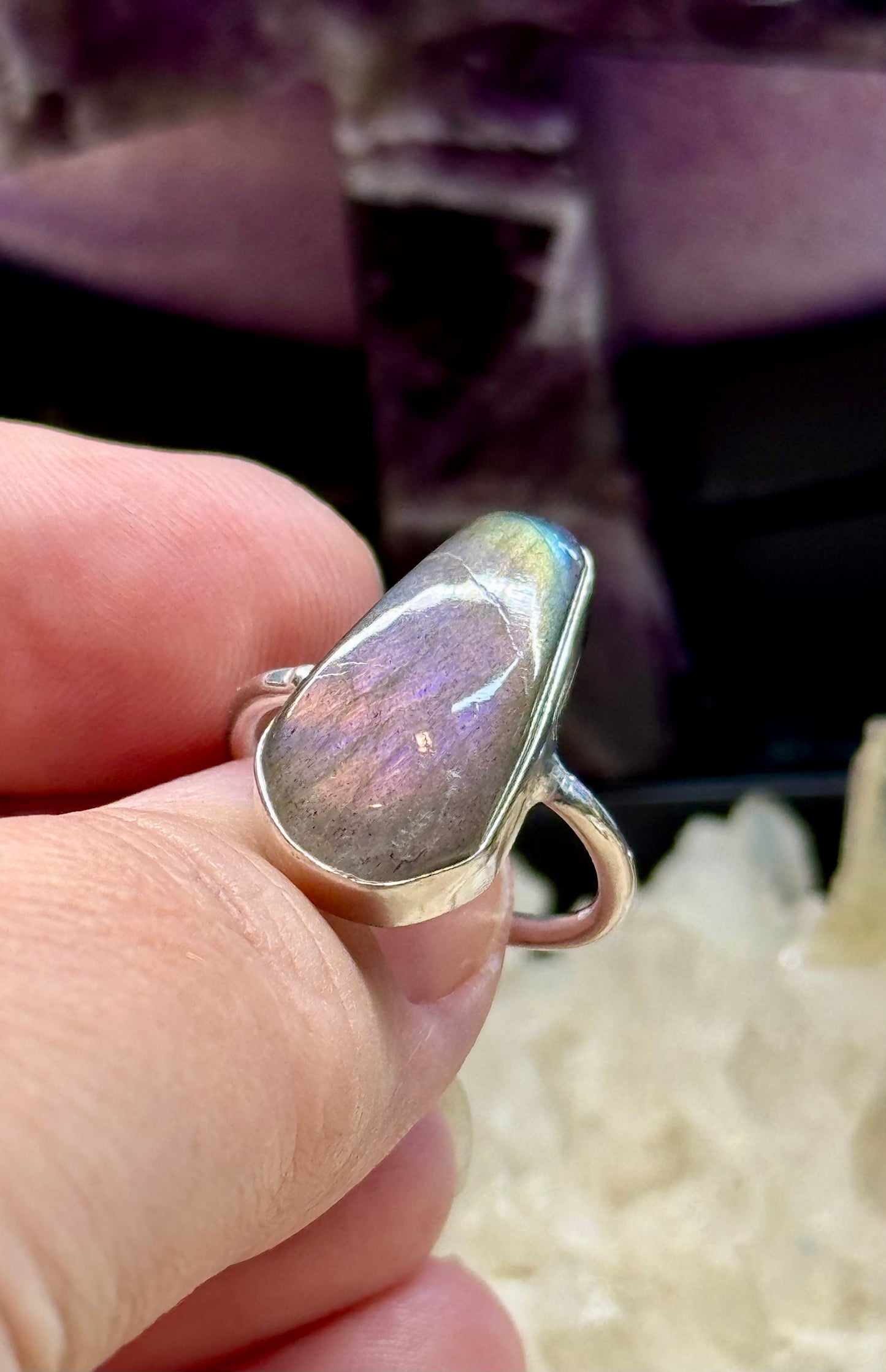 Bague Labradorite T52