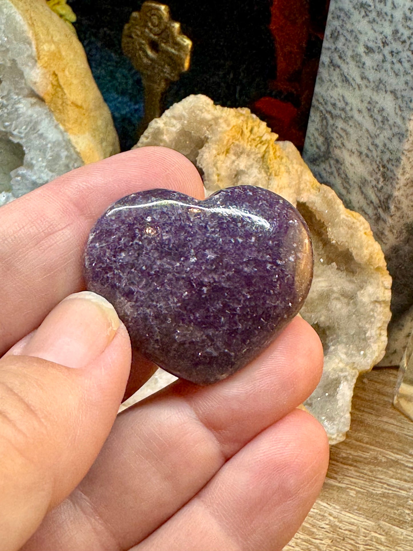 Cœur de lépidolite