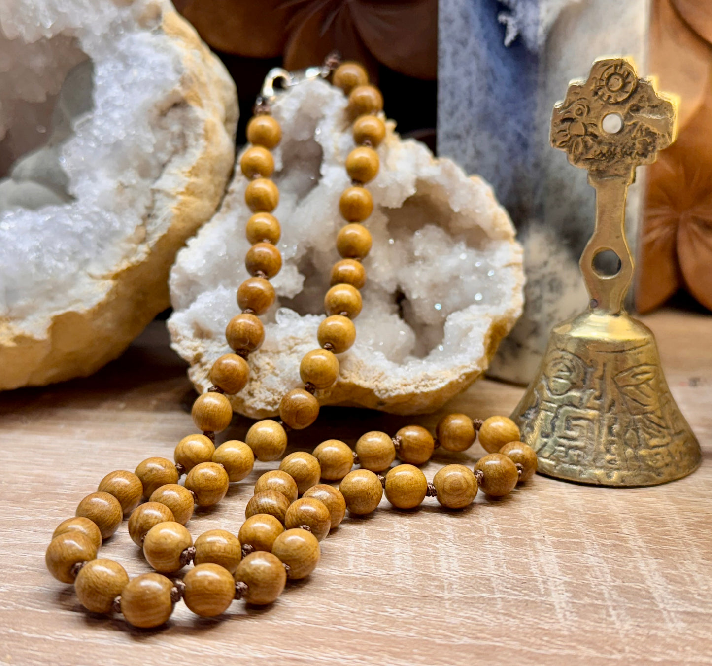 Collier Mala en bois 54 perles