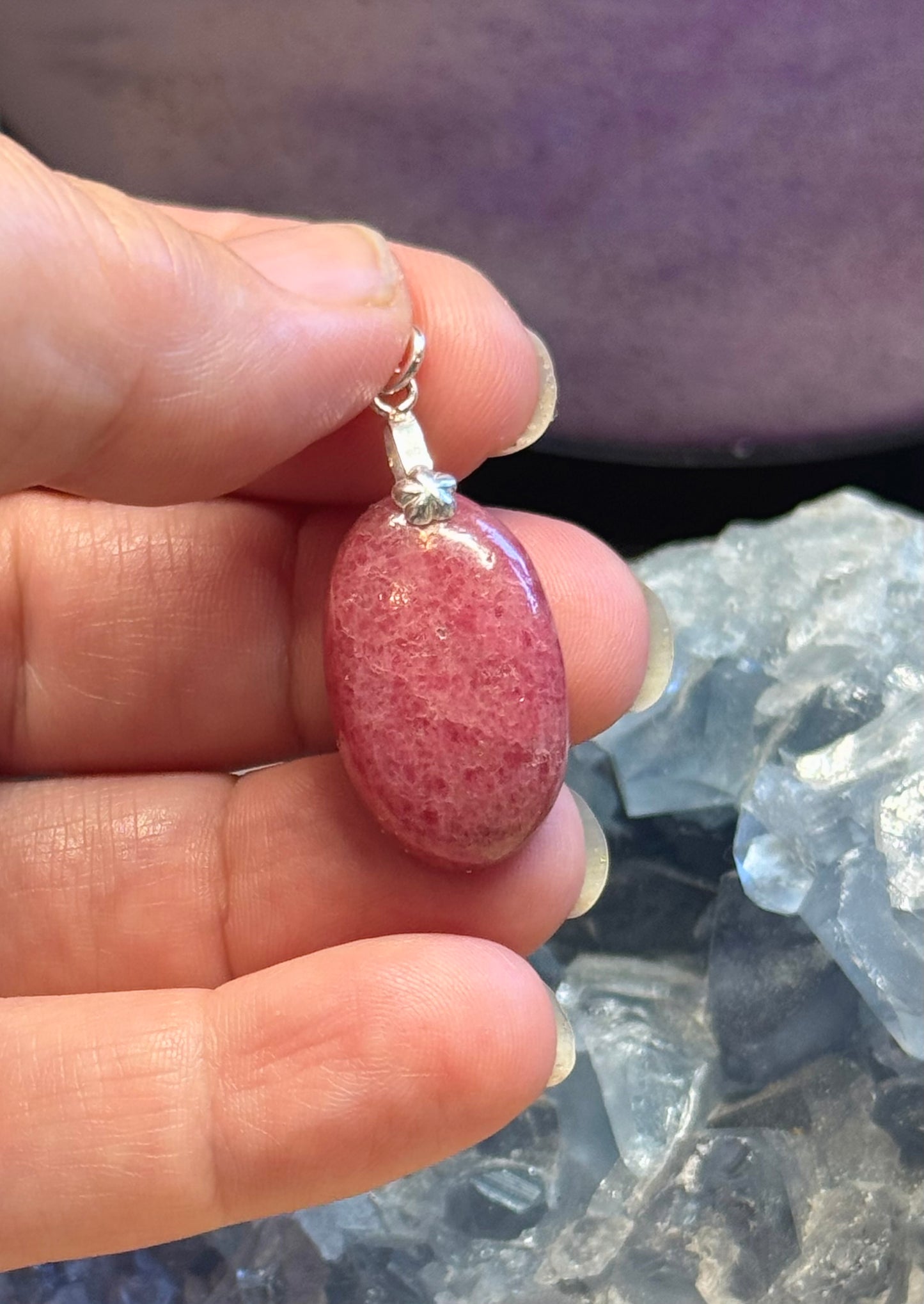 Pendentif de Rhodonite