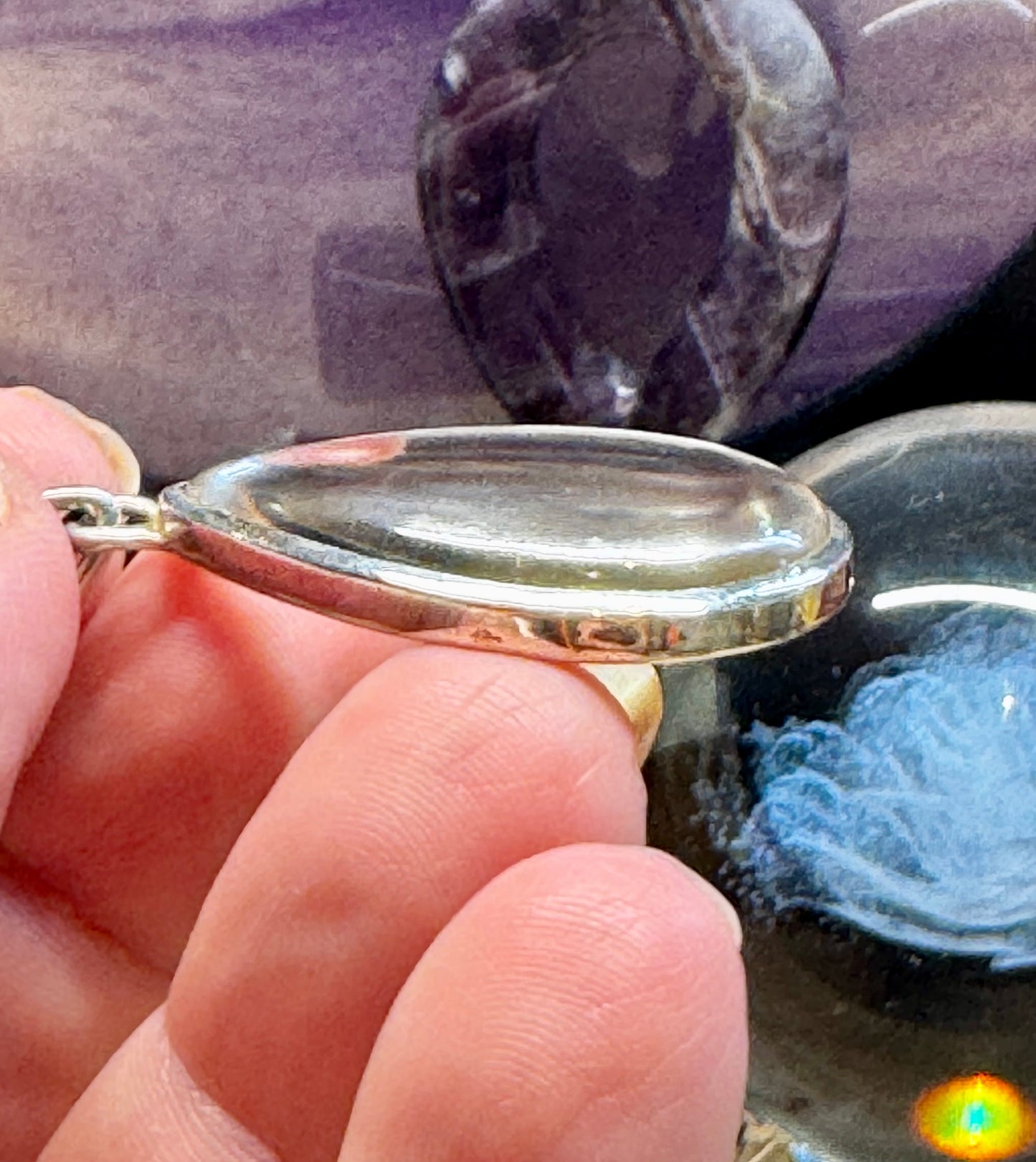 Pendentif cerclé de Cristal de roche
