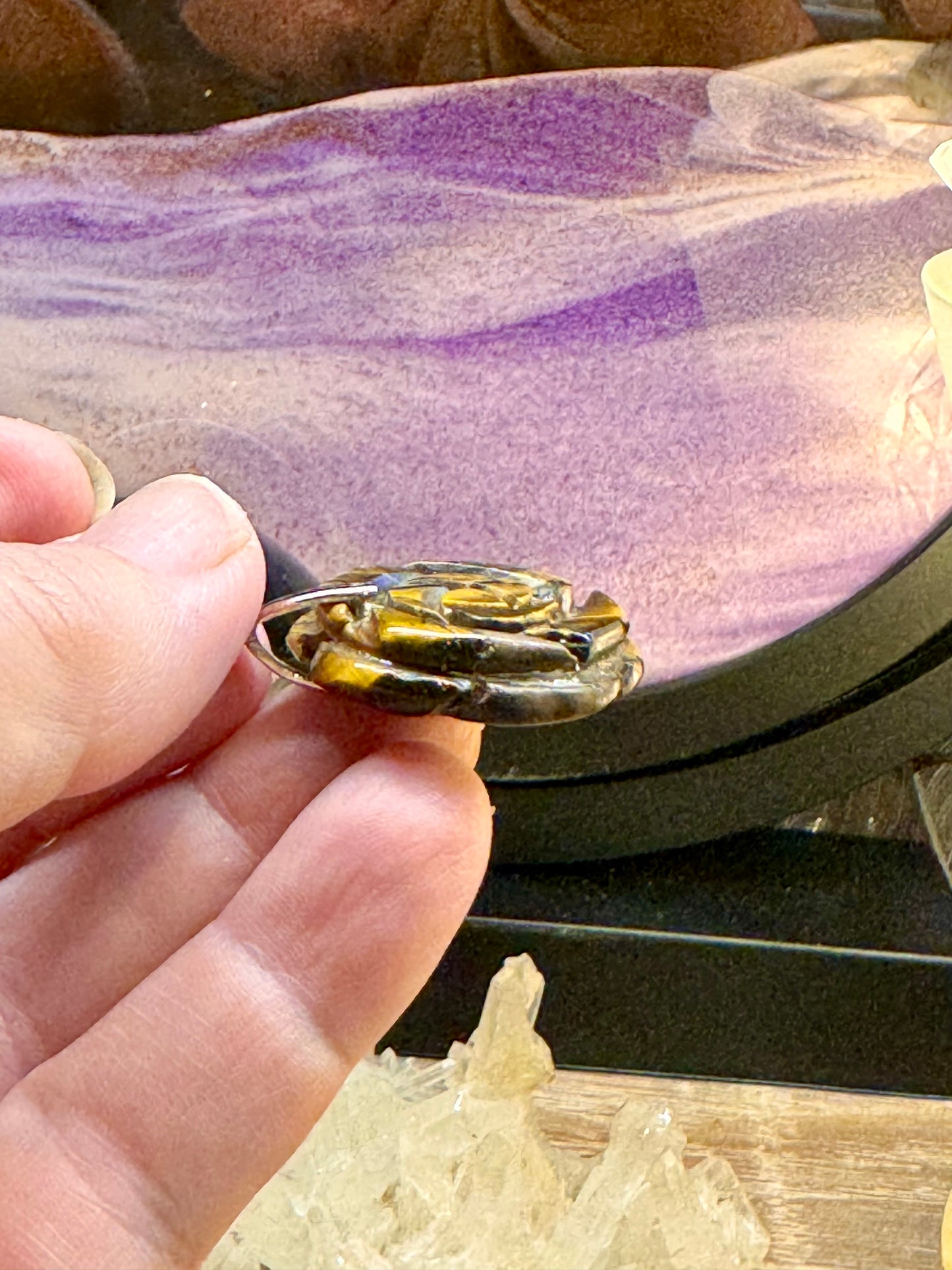 Pendentif Rose en œil de tigre