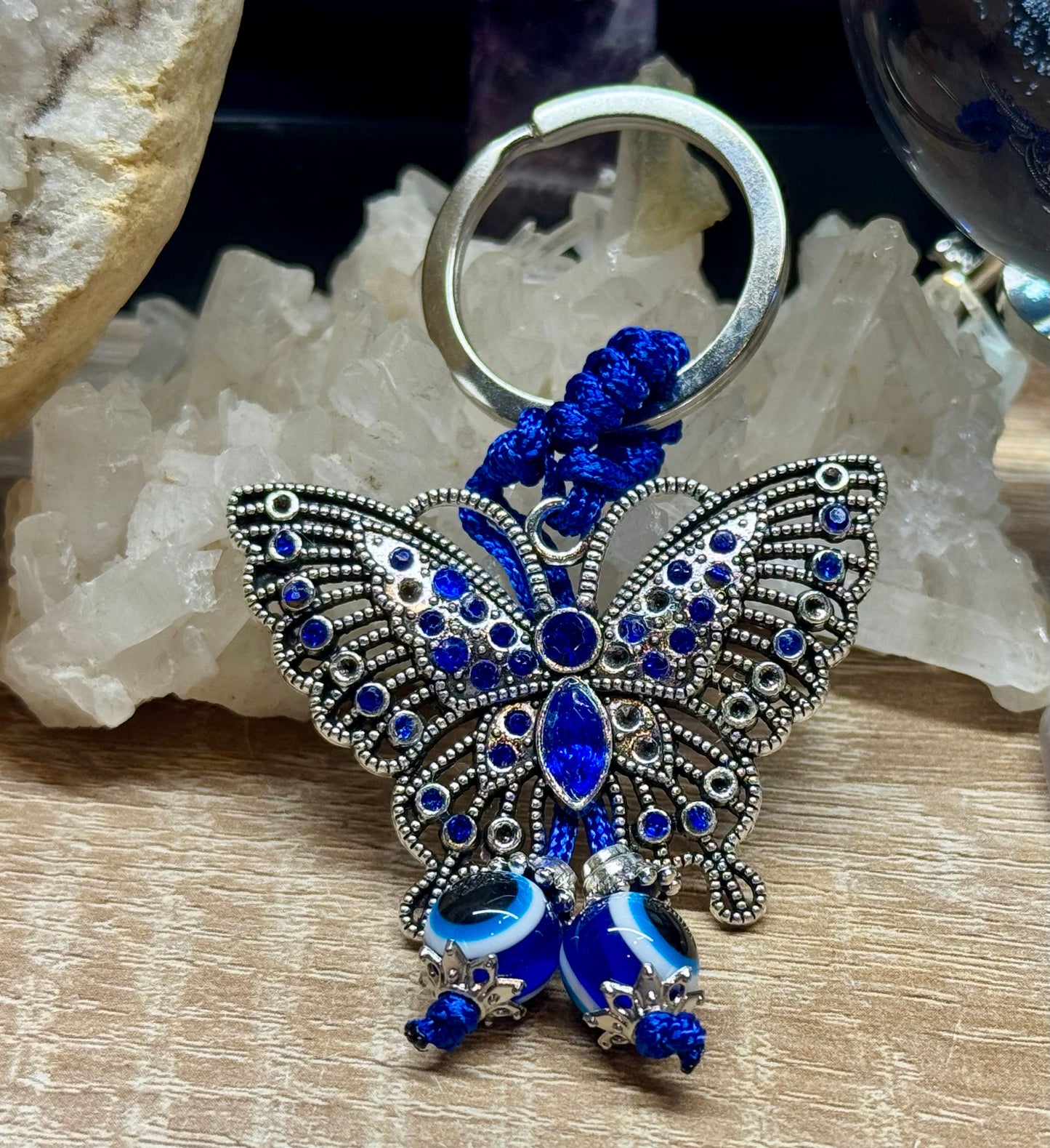 Porte clé Papillon et Oeil de Nazar