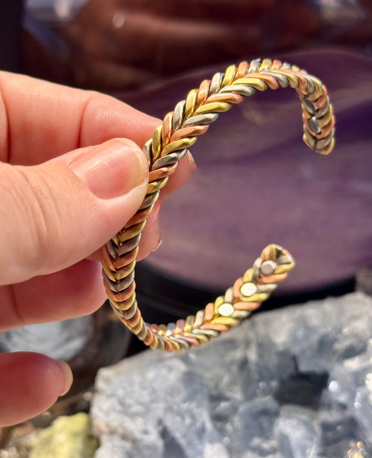 Bracelet magnétique avec aimants - D