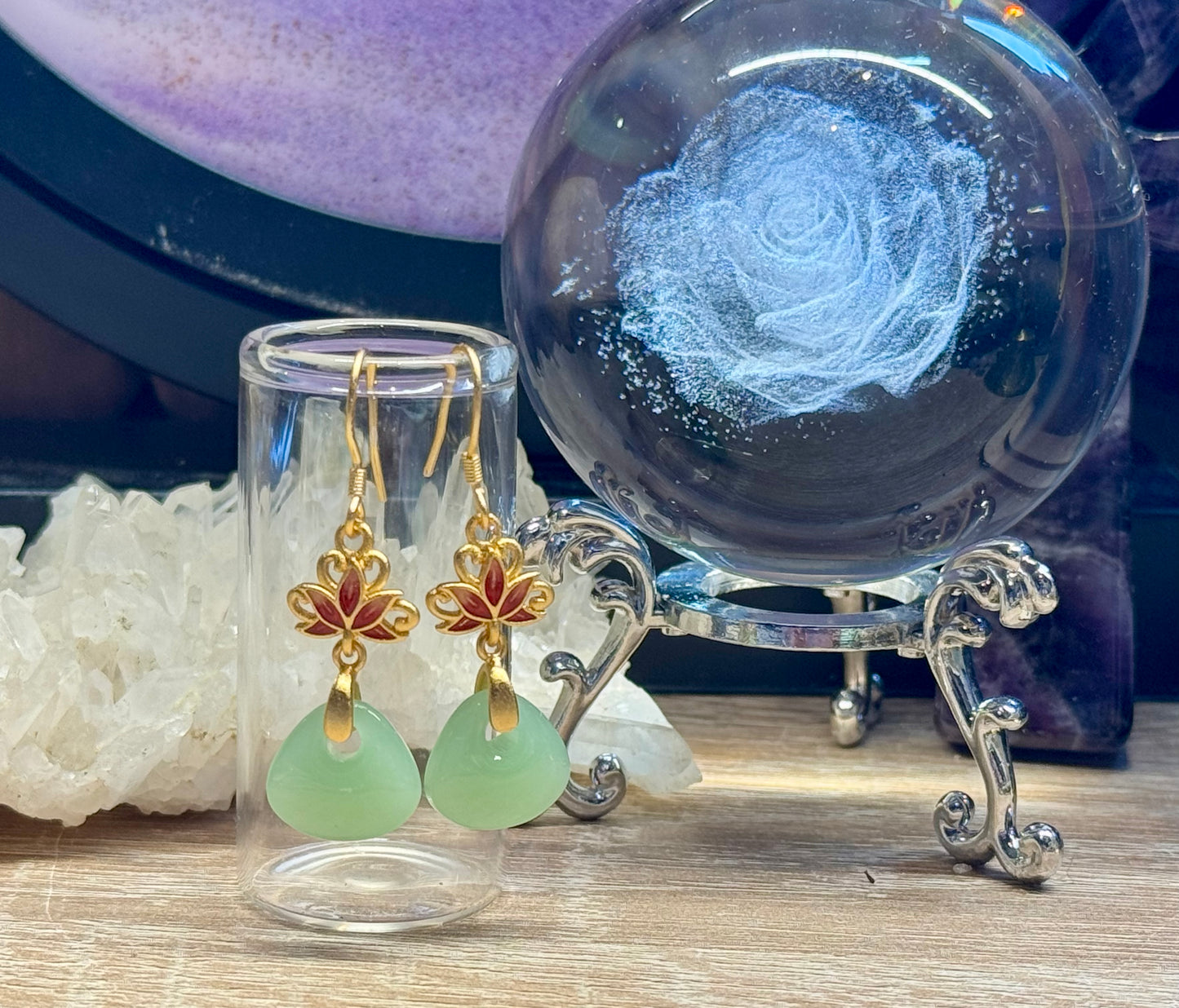 Boucles d’oreilles goutte de Jade