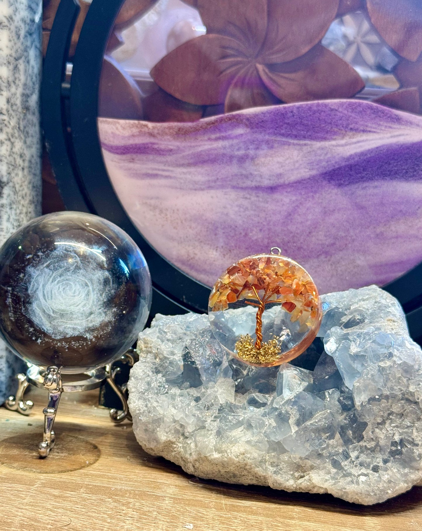 Pendentif d’Orgonite avec Cornaline