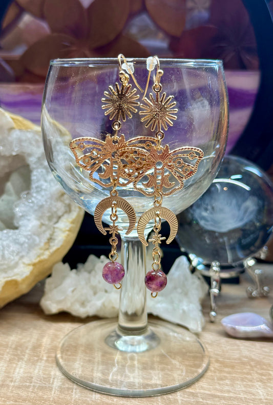 Boucles d’oreilles dorées Fluorine
