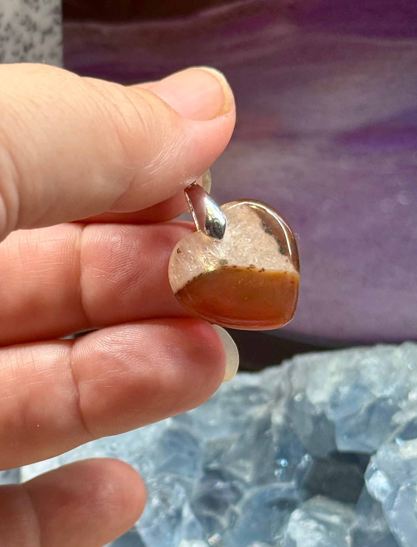 Pendentif cœur en Cornaline