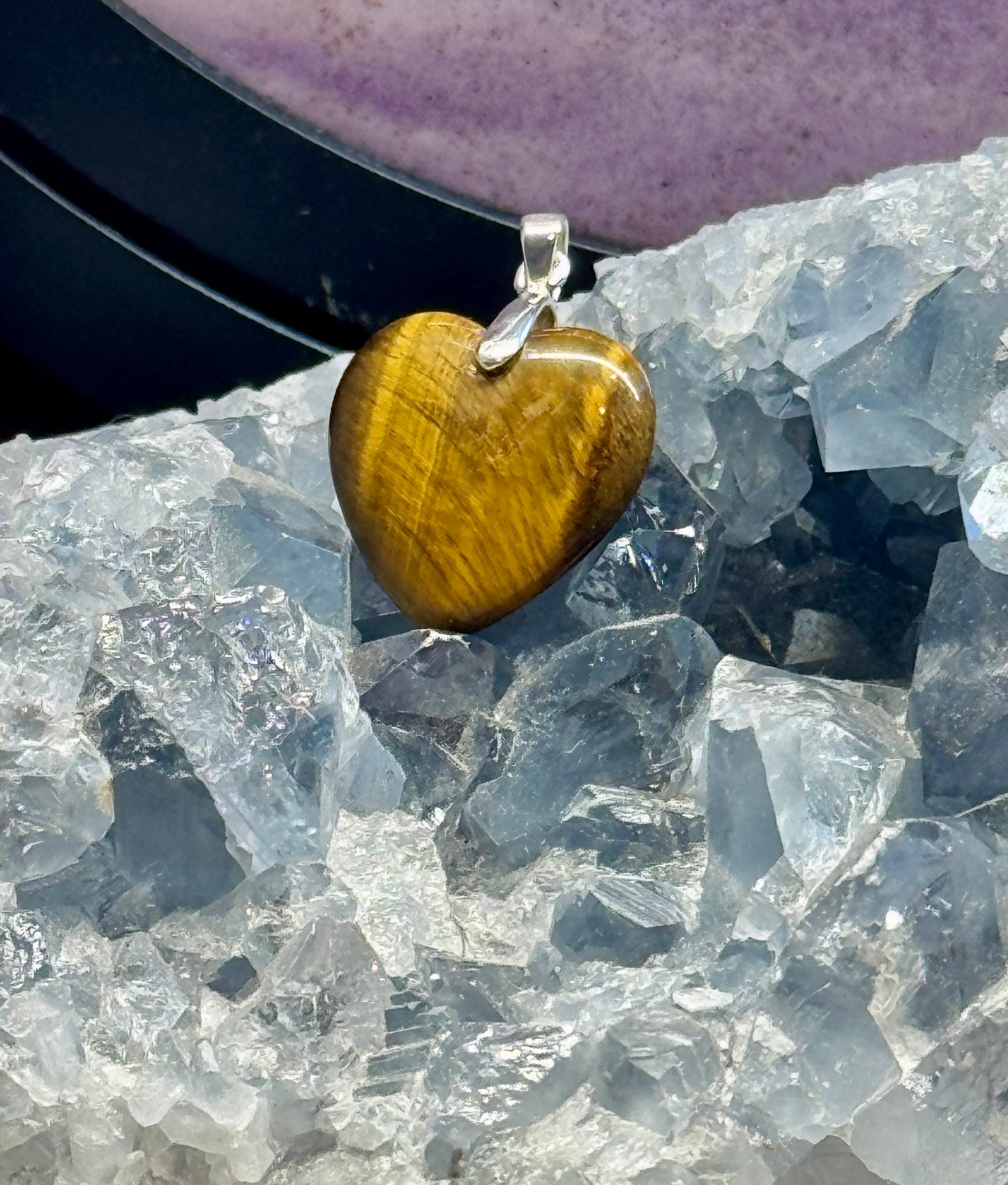 Pendentif Cœur en Oeil de Tigre - 3