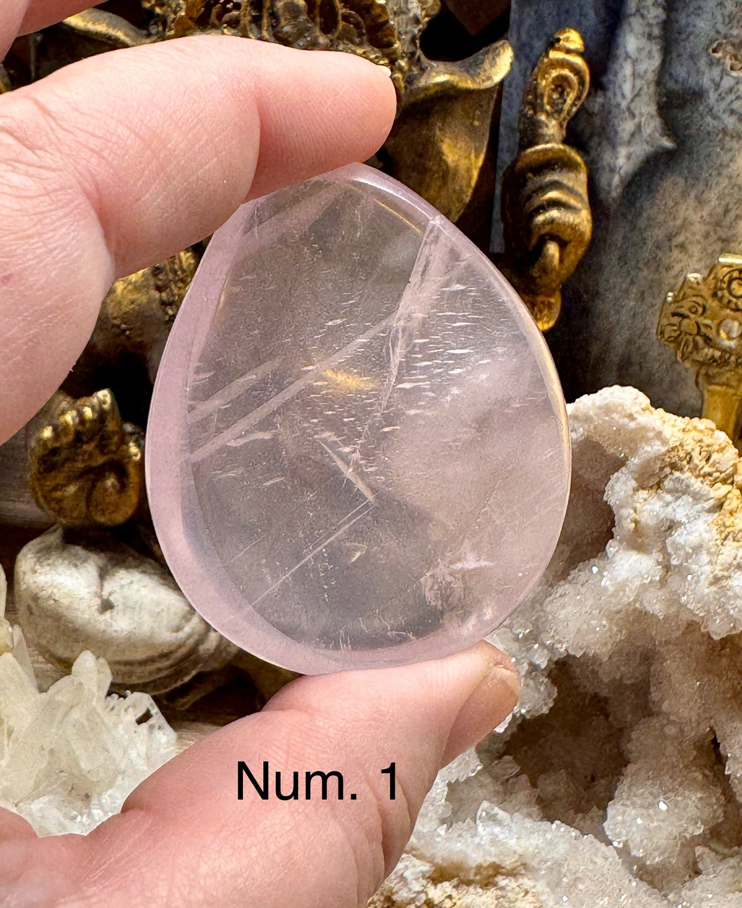 Pierre anti-stress en quartz rose